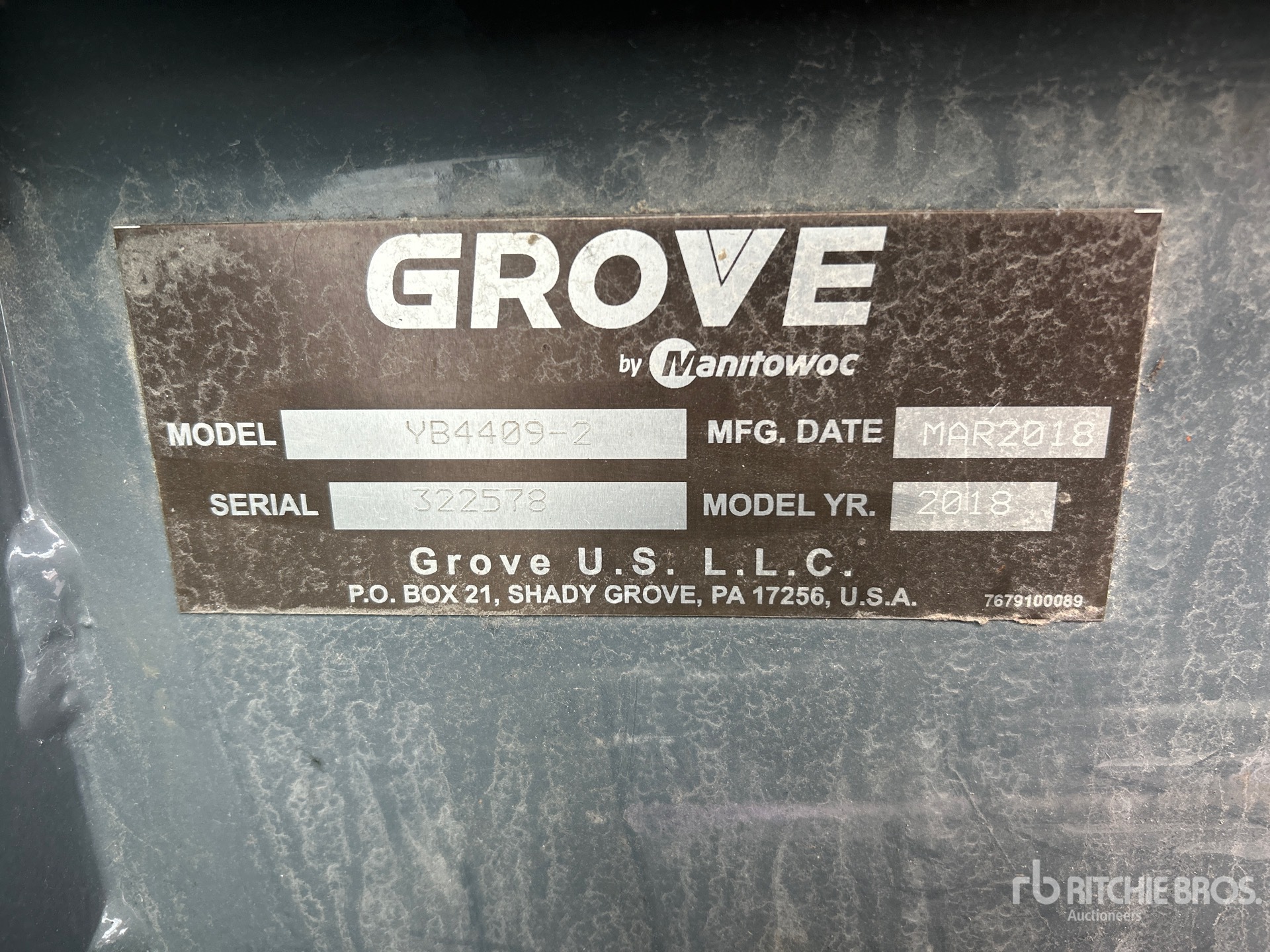 2018 Grove YB4409-2