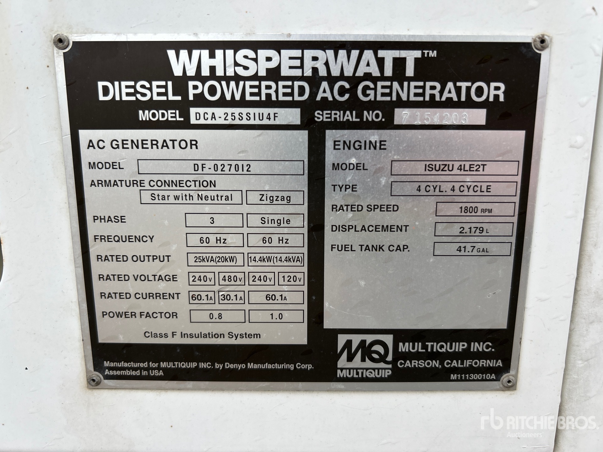 Whisperwatt DCA-25SSIU4F