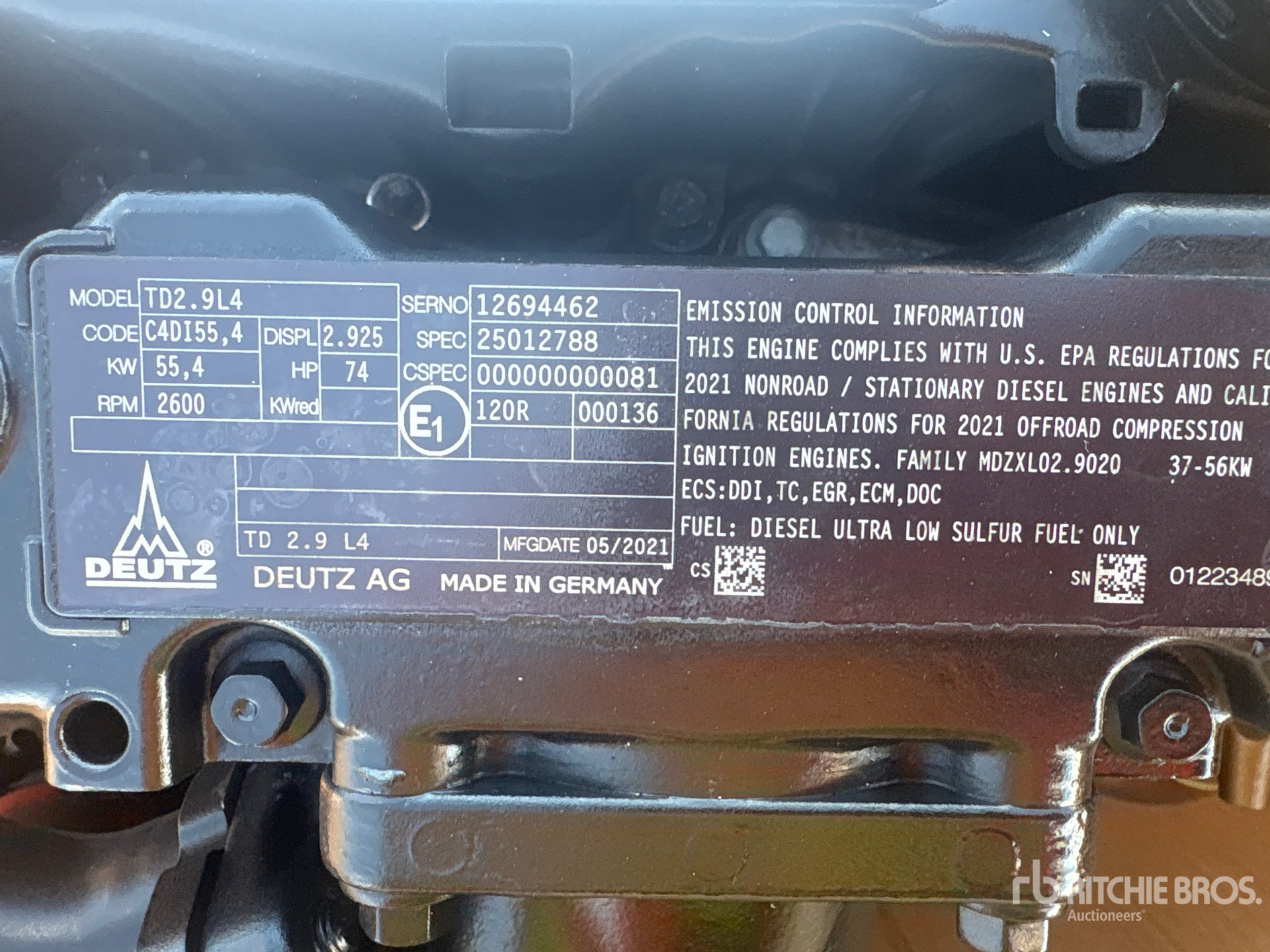 2021 Deutz TD2.9L4