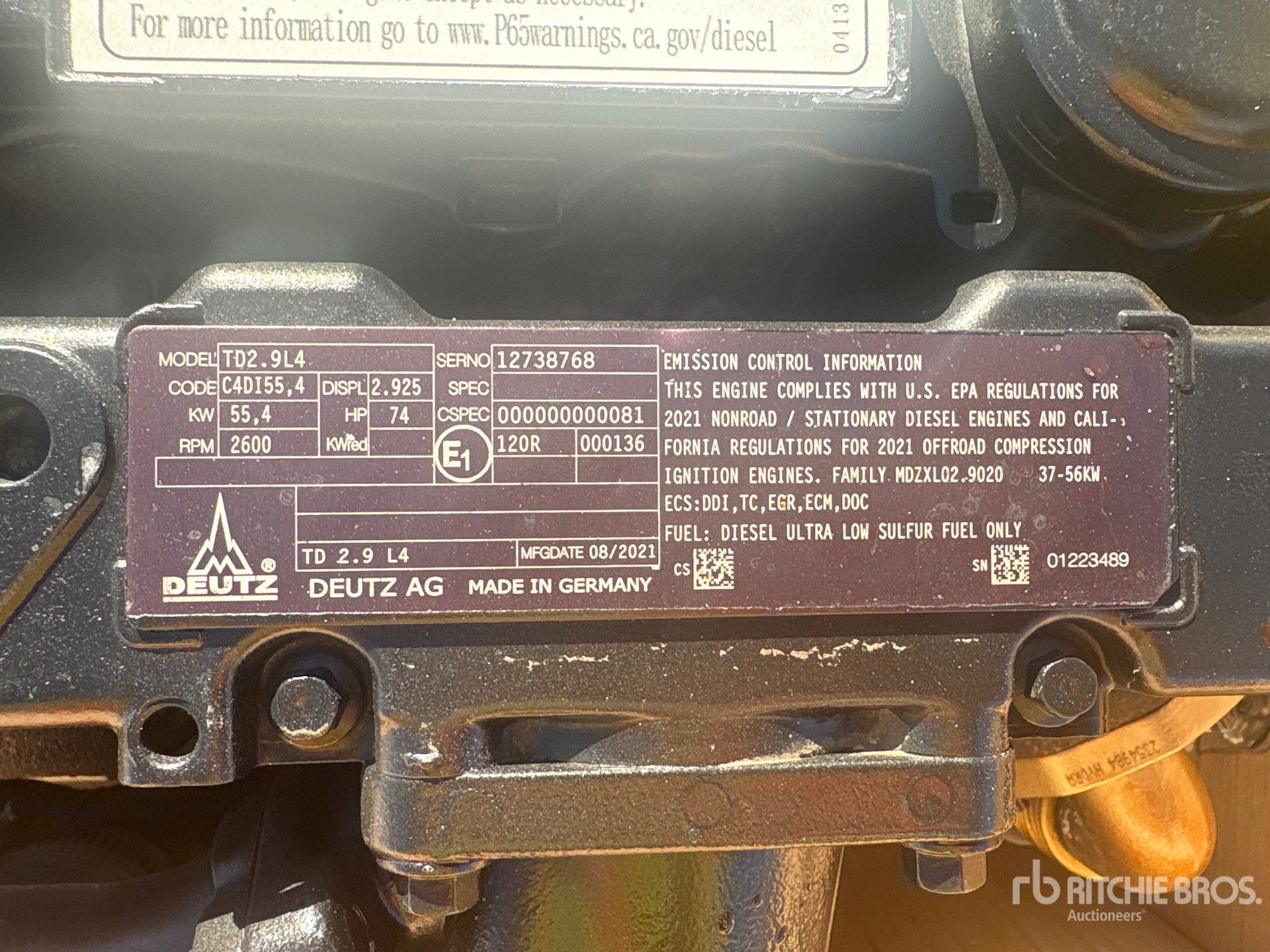 2021 Deutz TD2.9L4