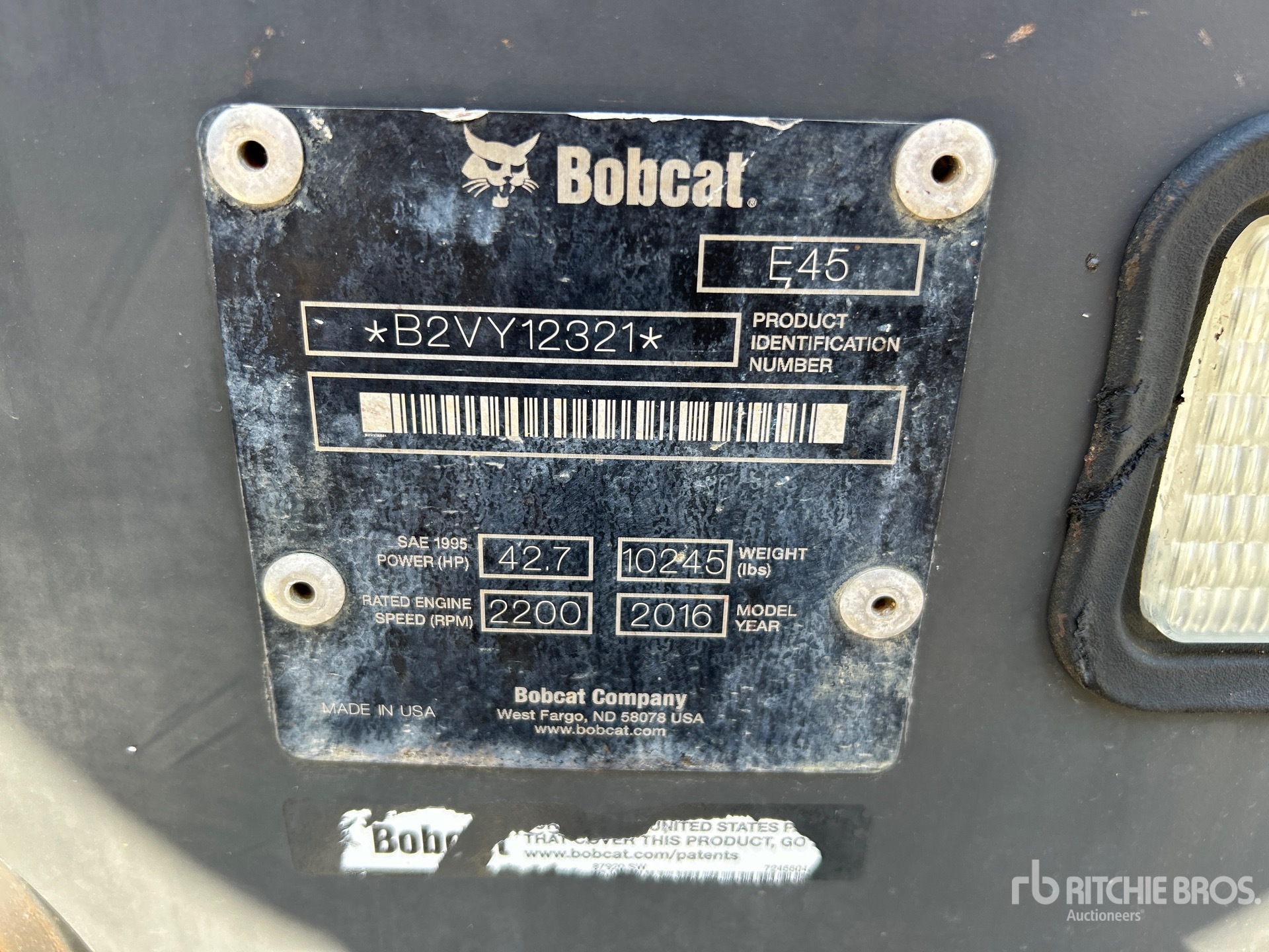 2016 Bobcat E45