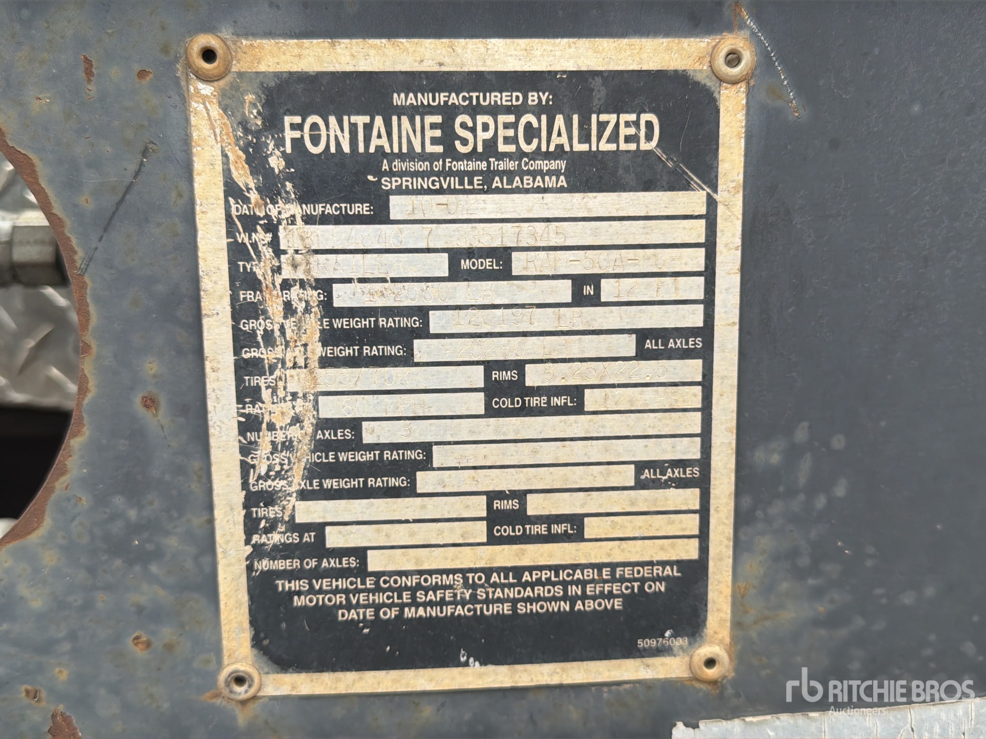 2003 Fontaine 102000 lb 48 ft Tri/A Removable ...
