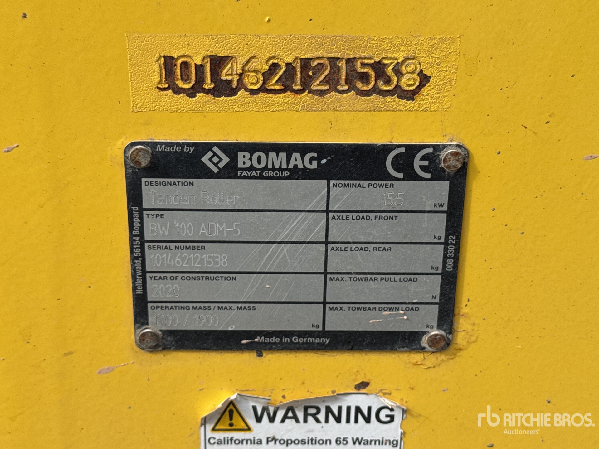2020 Bomag BW100ADM-5
