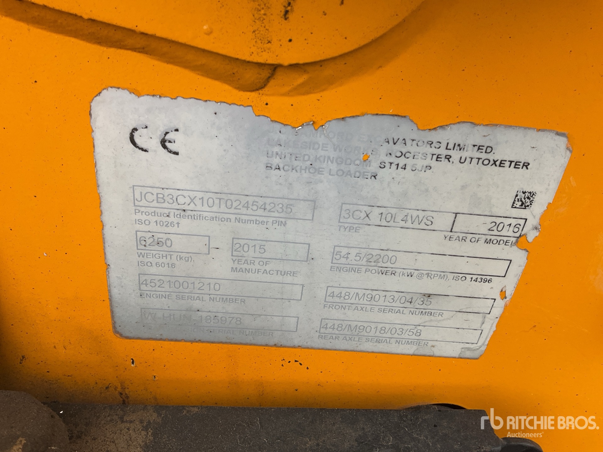 2015 JCB 3CX Compact Backhoe Loader