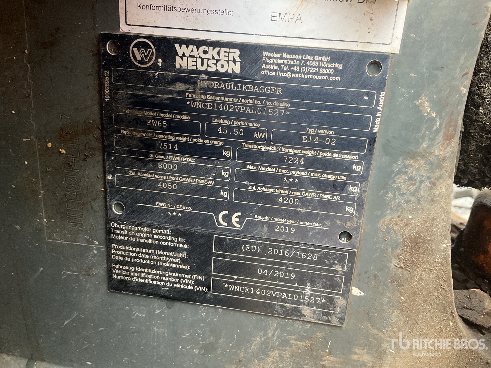 2019 Wacker Neuson EW65