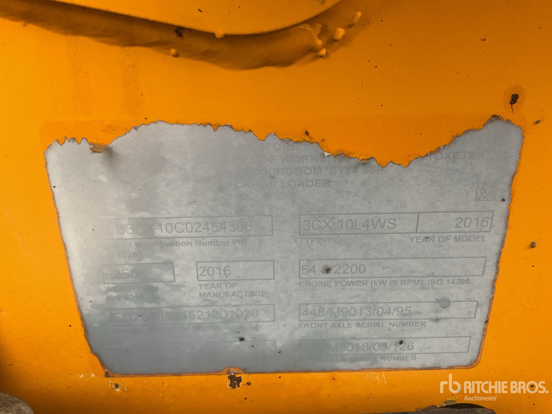 2016 JCB 3CX Compact Backhoe Loader