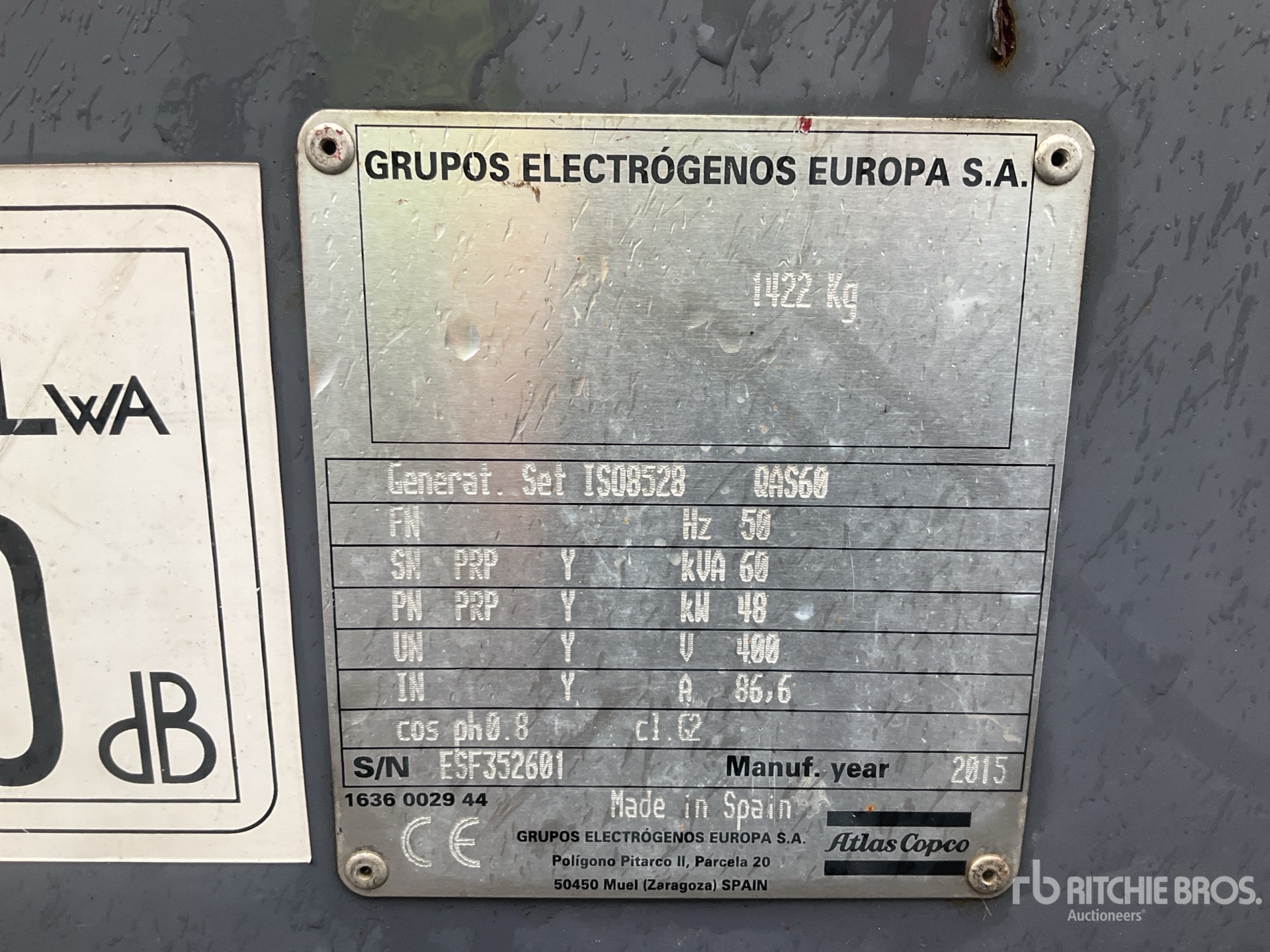 2015 Atlas Copco QAS60