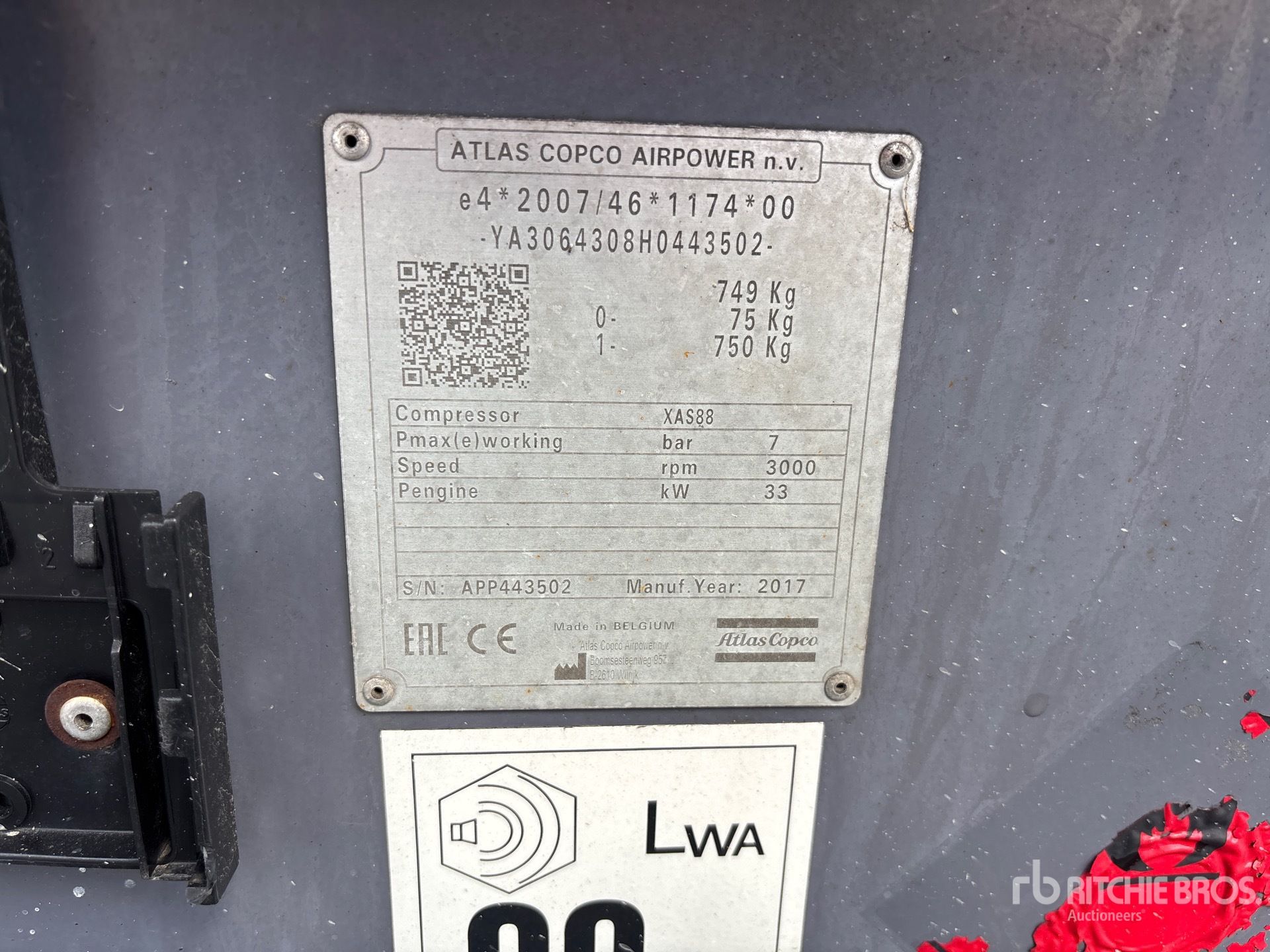 2017 Atlas Copco XAS88