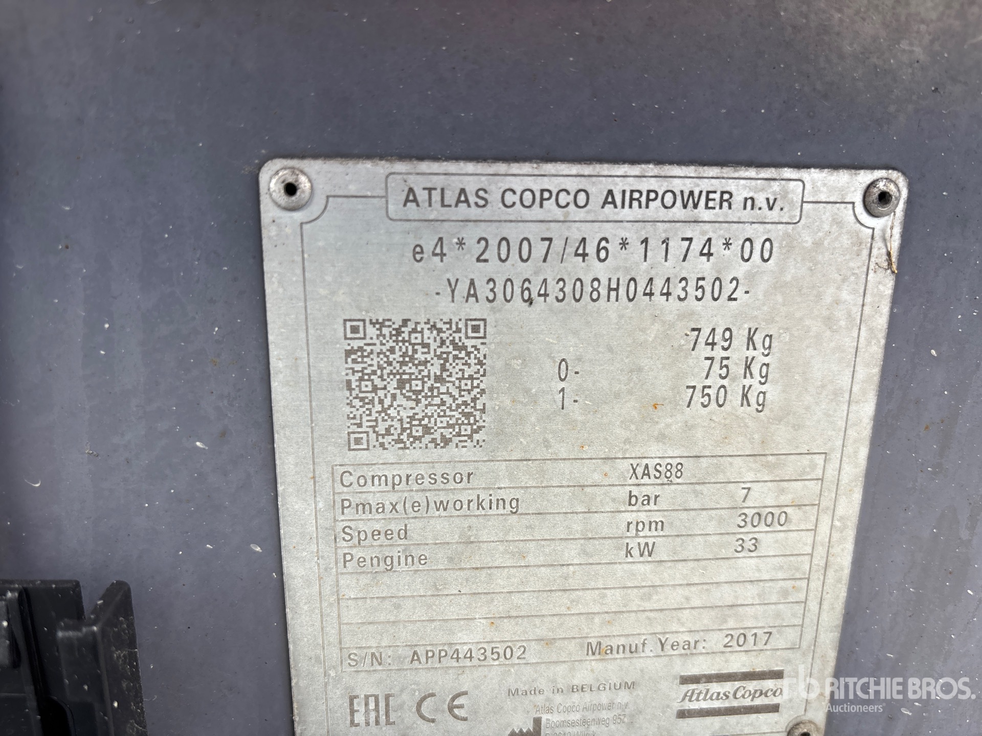 2017 Atlas Copco XAS88