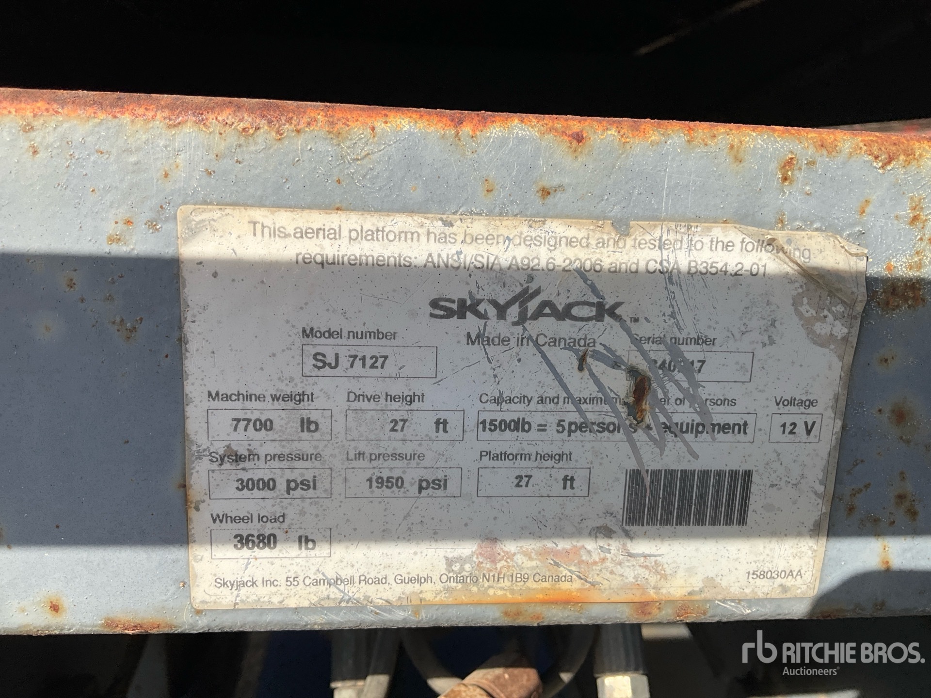 2004 Skyjack SJ7127 RT