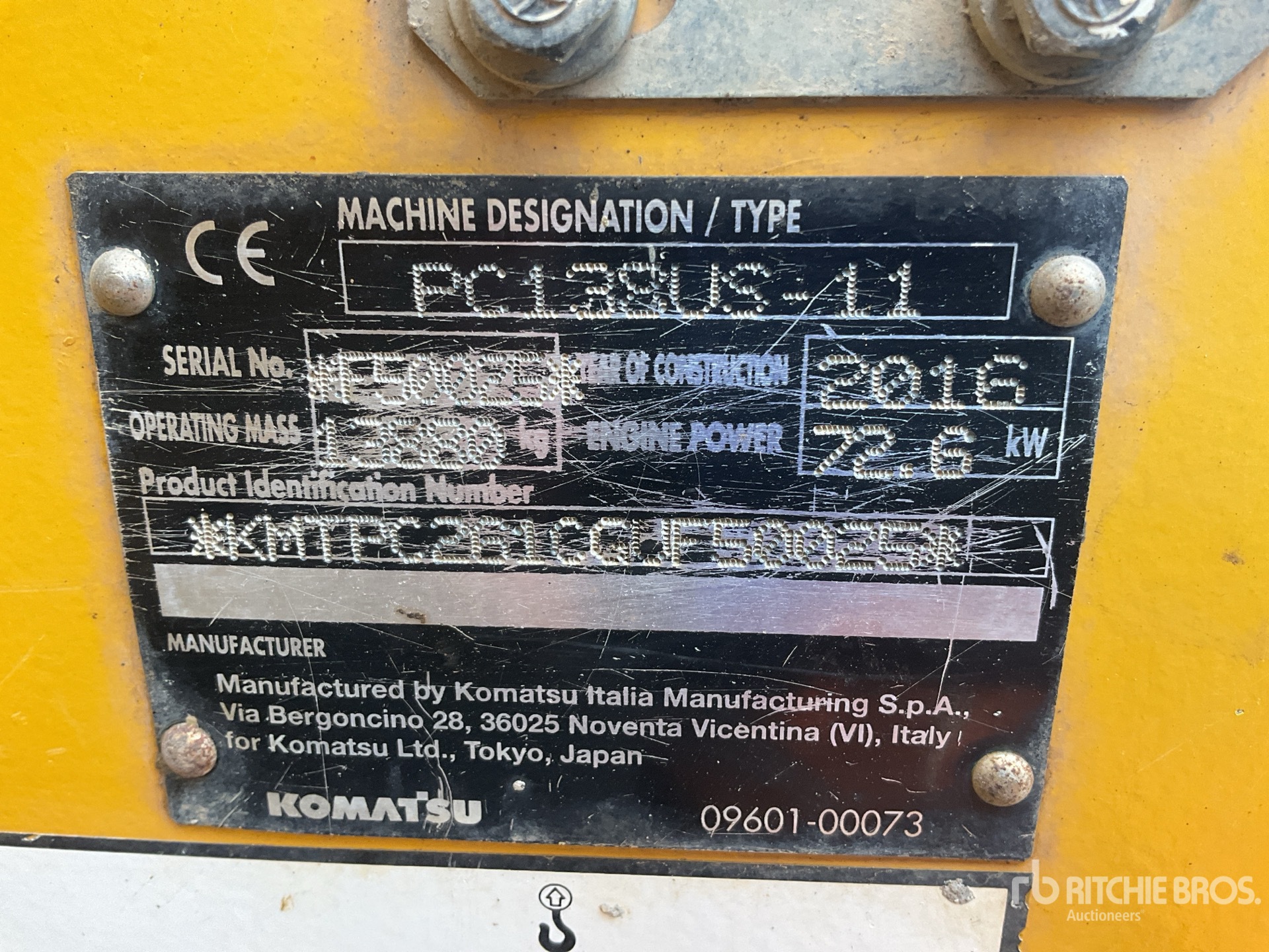 2016 Komatsu PC 138US-11