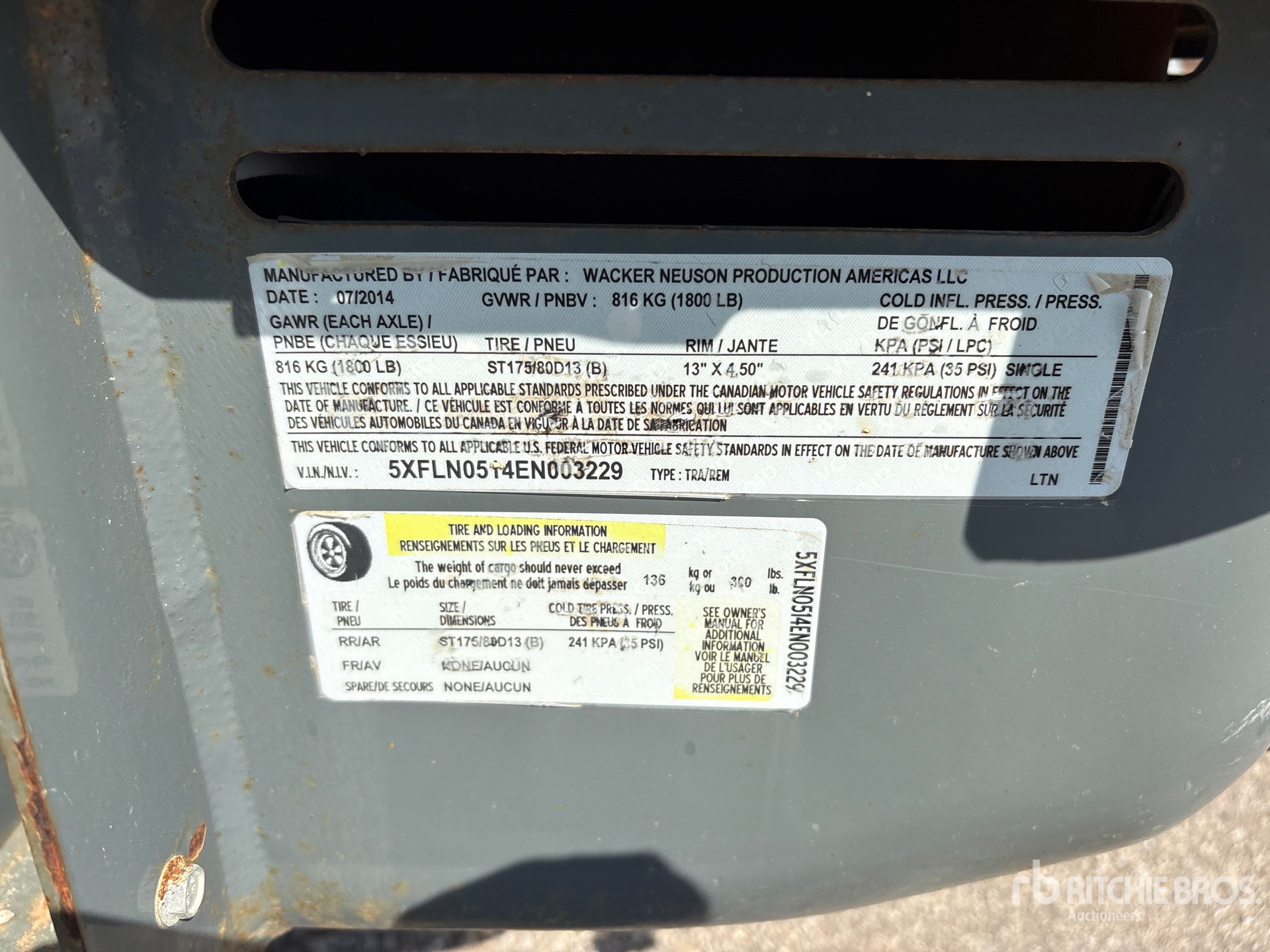 2014 Wacker Neuson 9 KW (INOPERABLE)