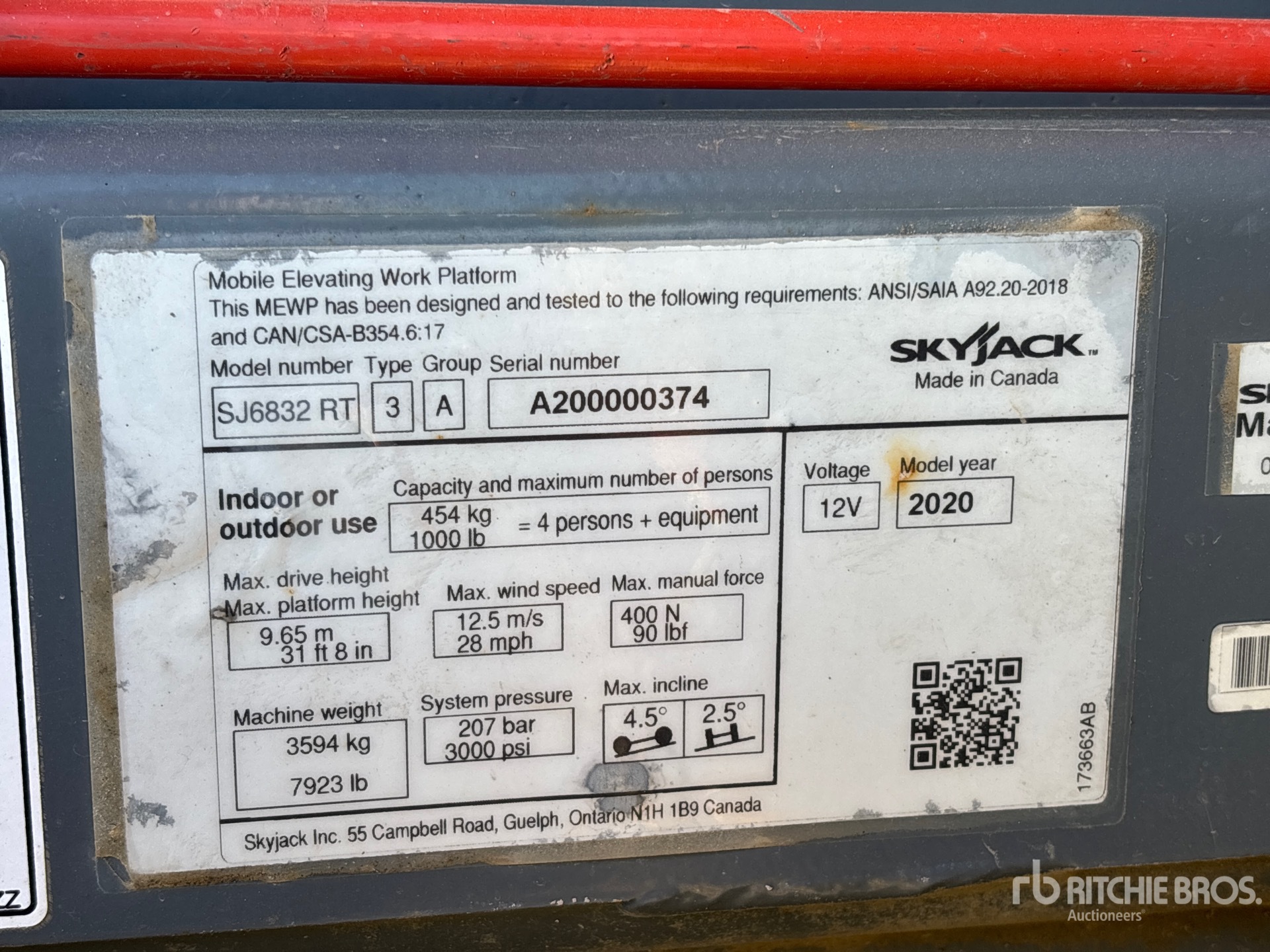 2020 Skyjack SJ6832 RT