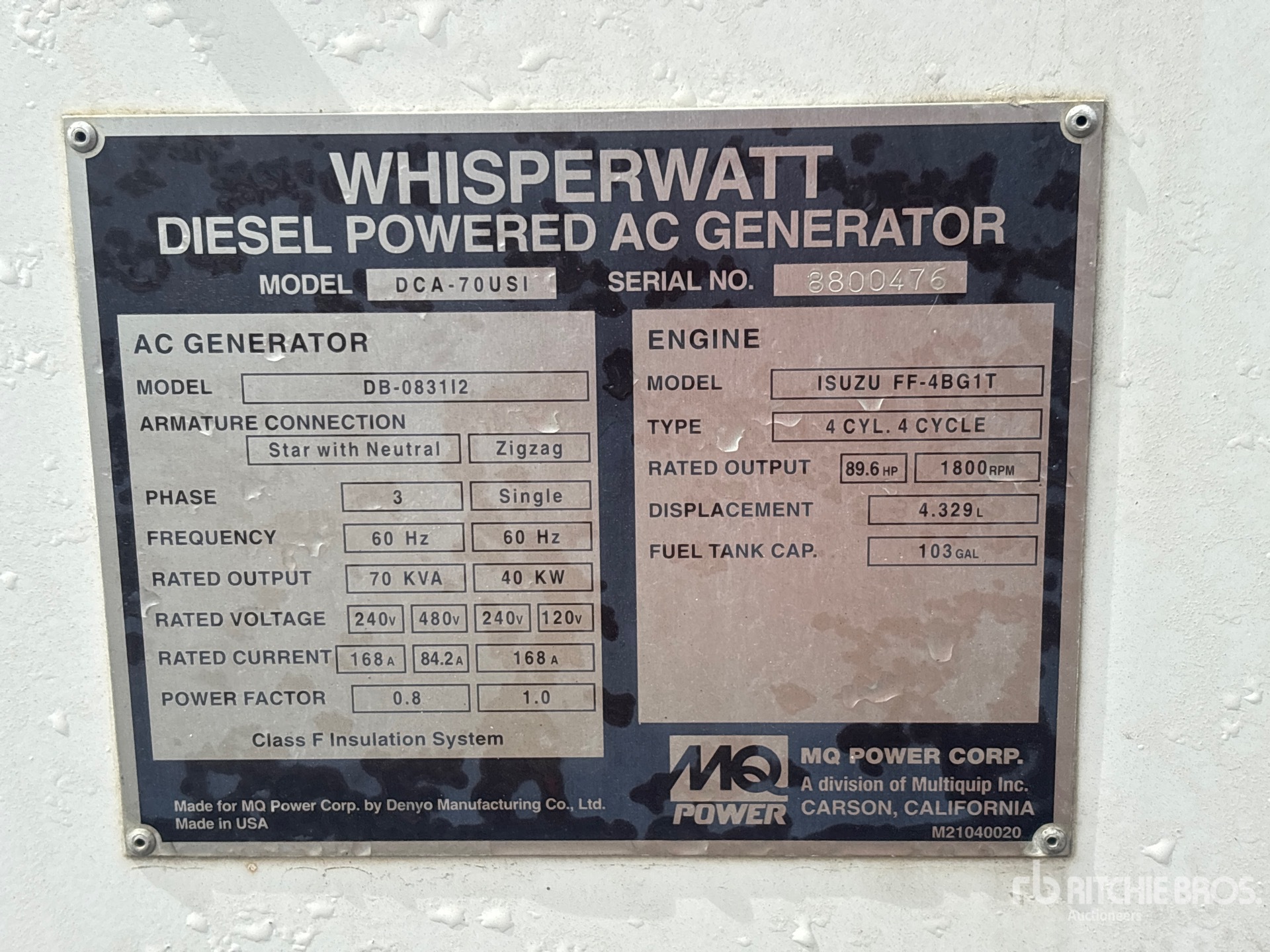 Whisperwatt DCA-70USI