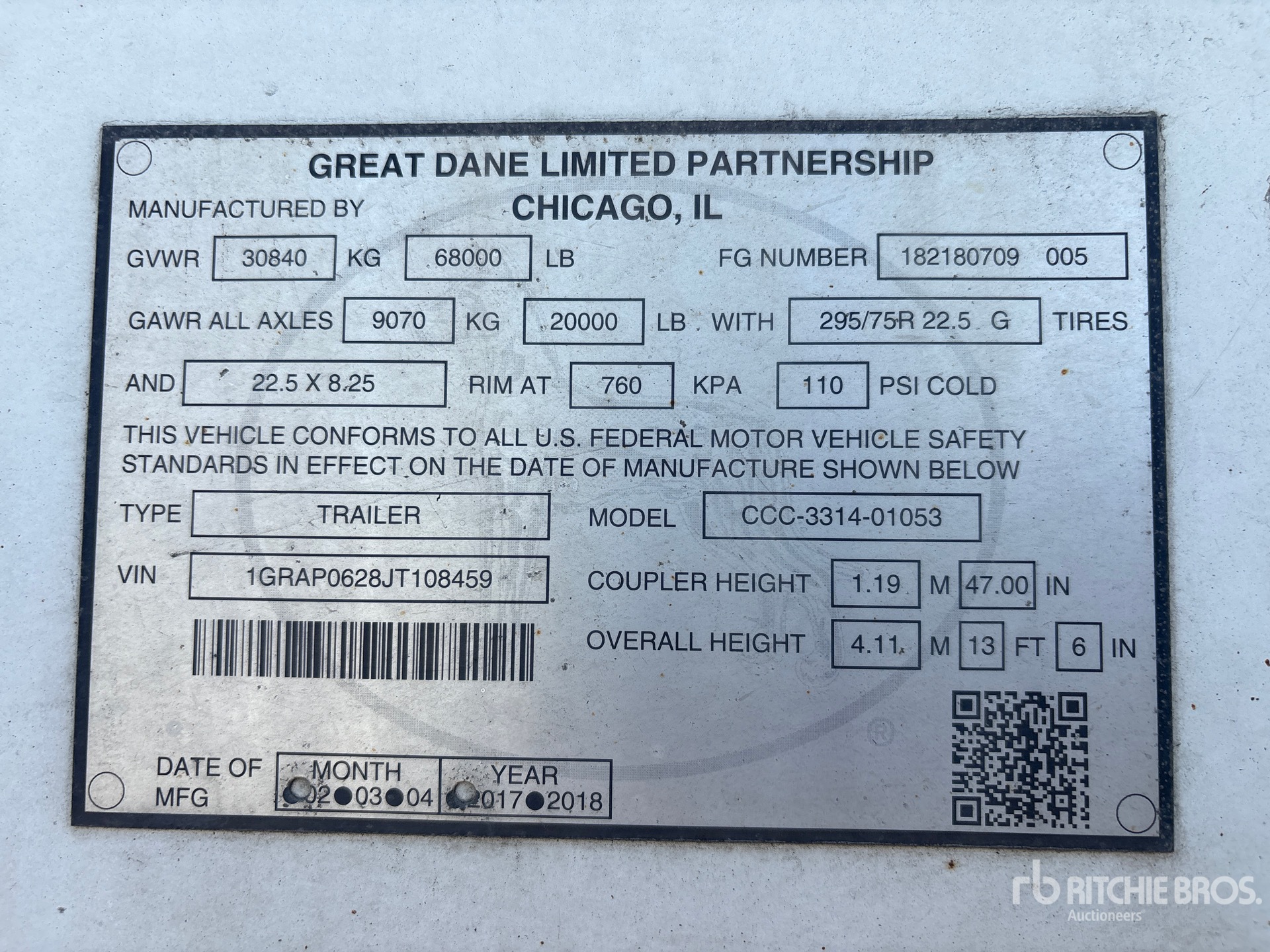2018 Great Dane CCC-3314-01053