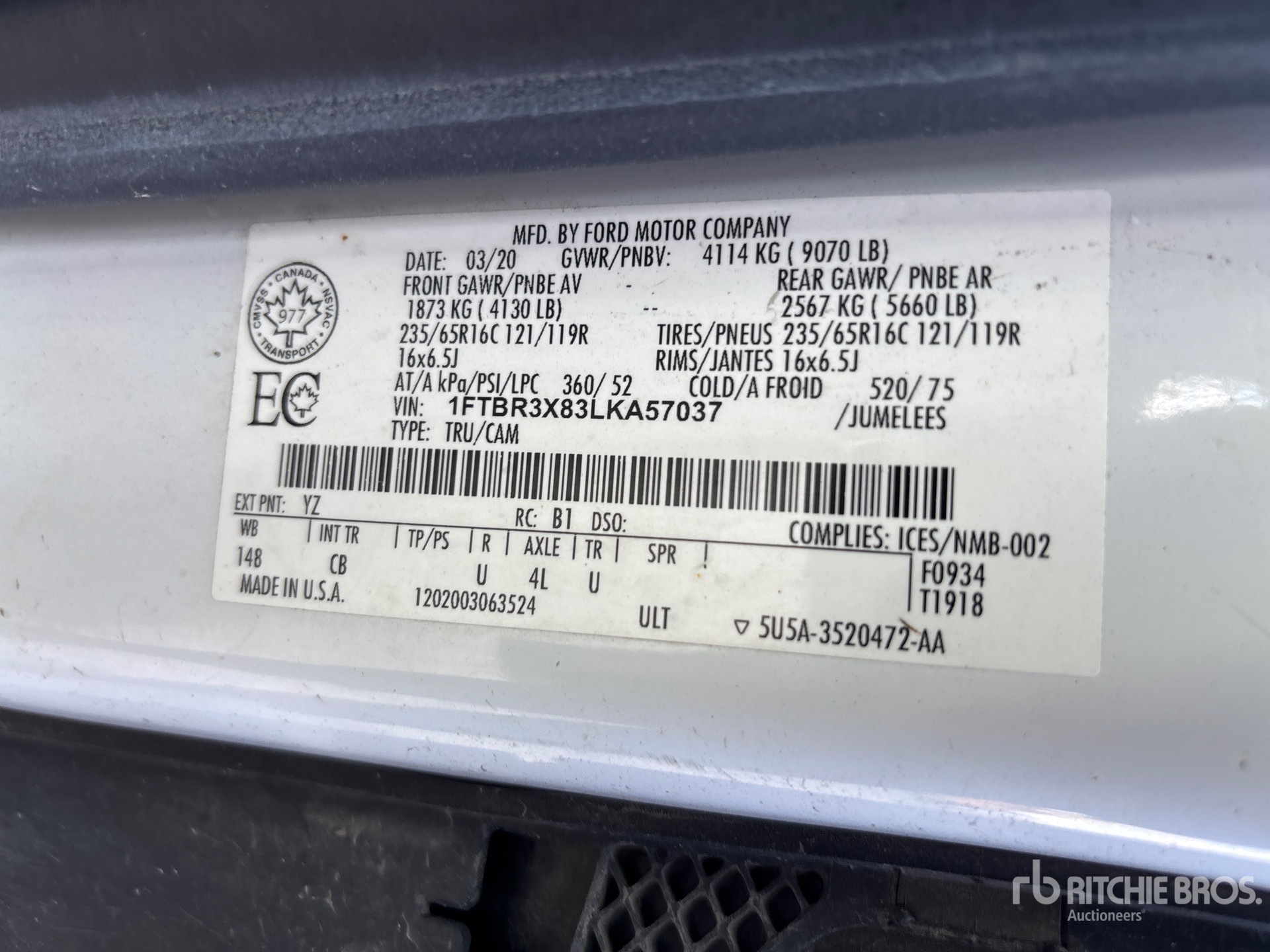 2020 Ford TRANSIT 250