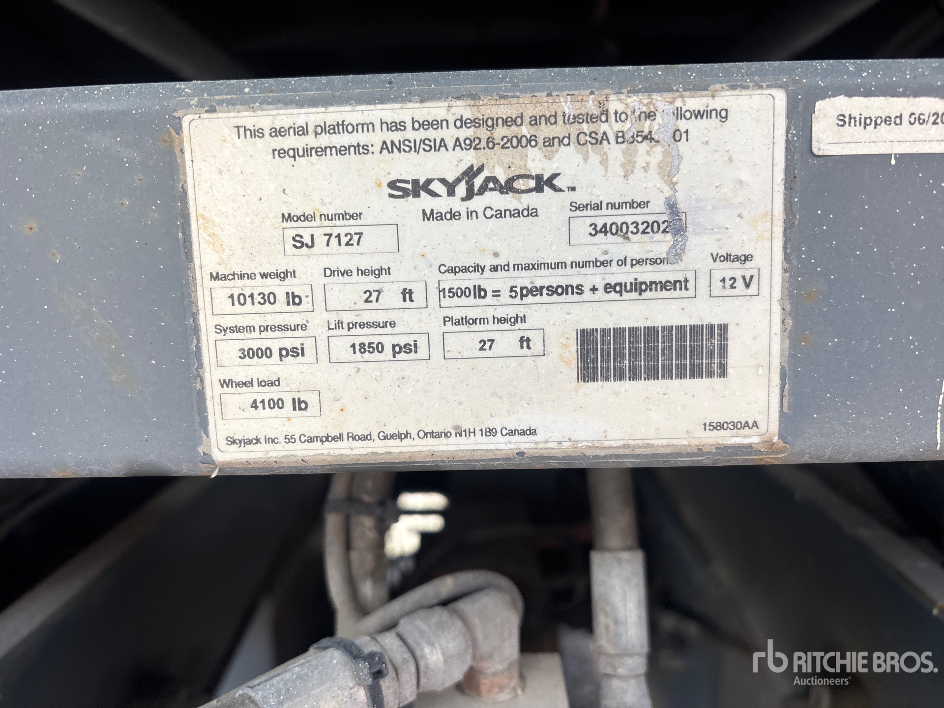 2015 Skyjack SJ7127 RT