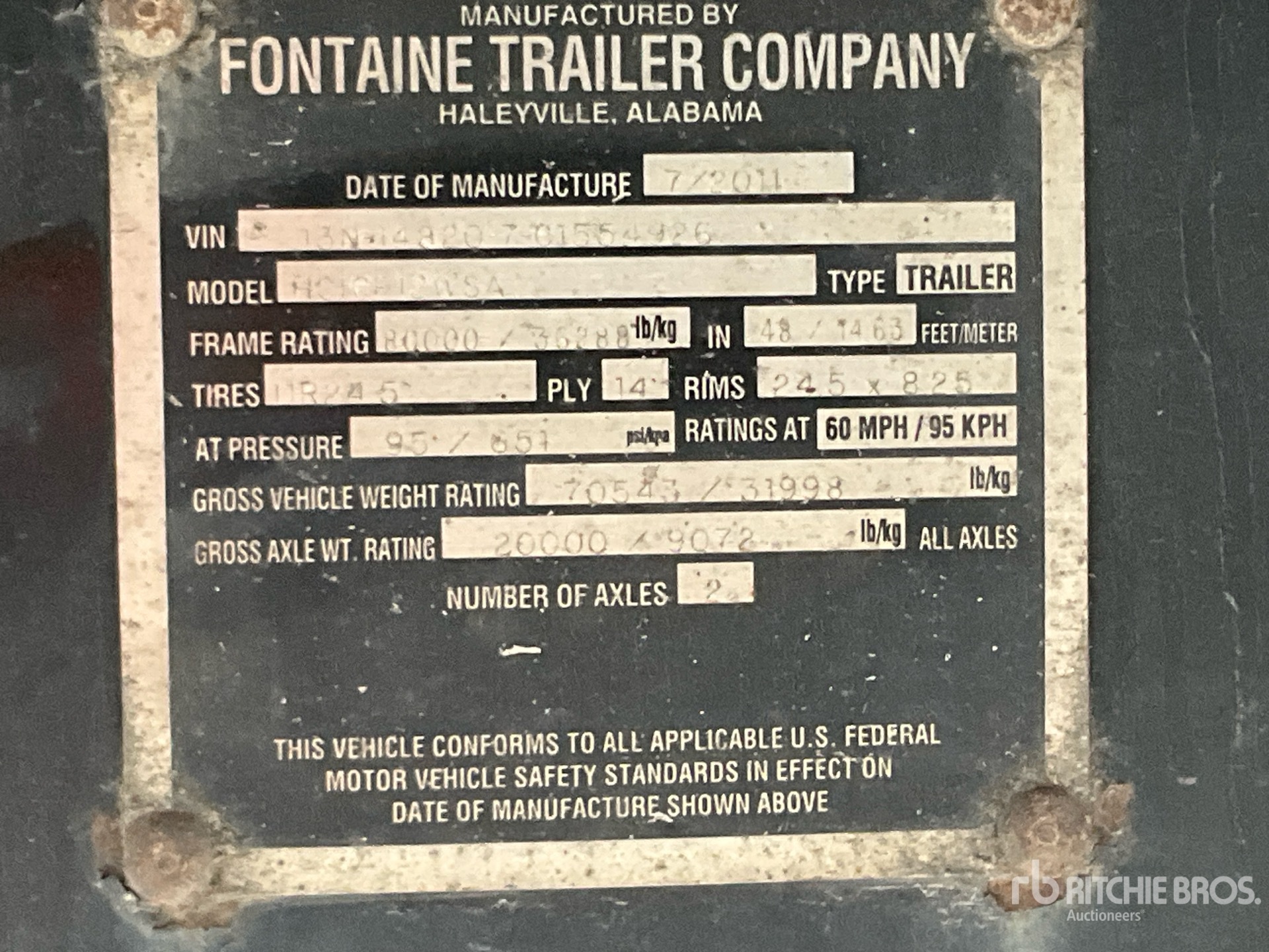 2012 Fontaine 47 ft T/A