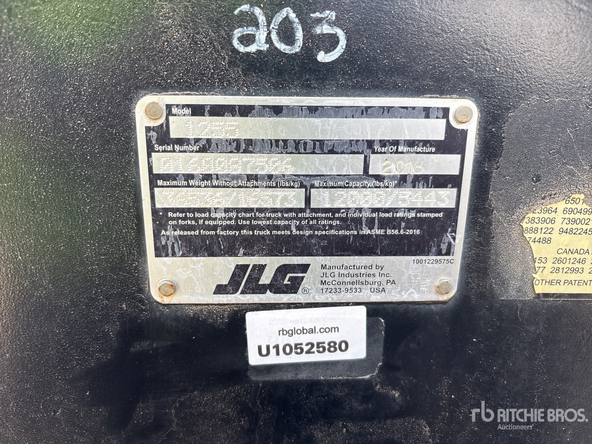 2018 JLG 1255