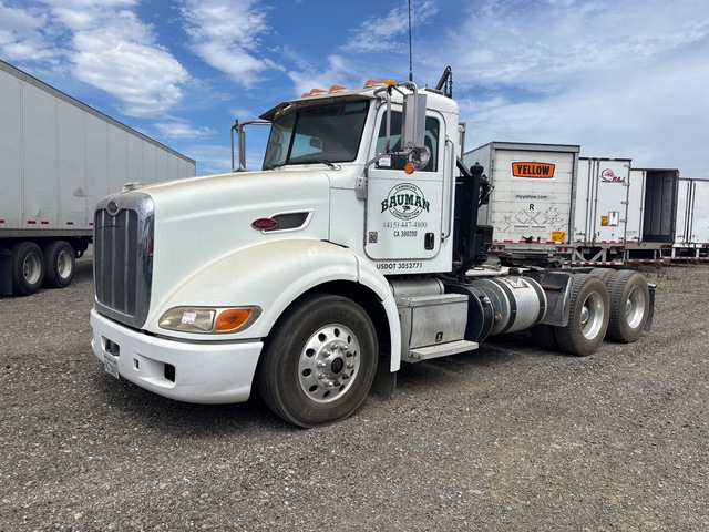 2013 Peterbilt 6x4 T/A Day Cab Truck Tractor w/1998 Western Mulch Blower Trailer 2013 Peterbilt 6x4 T/A Day Cab Truck Tractor w/1998 Western Mulch Blower Trailer