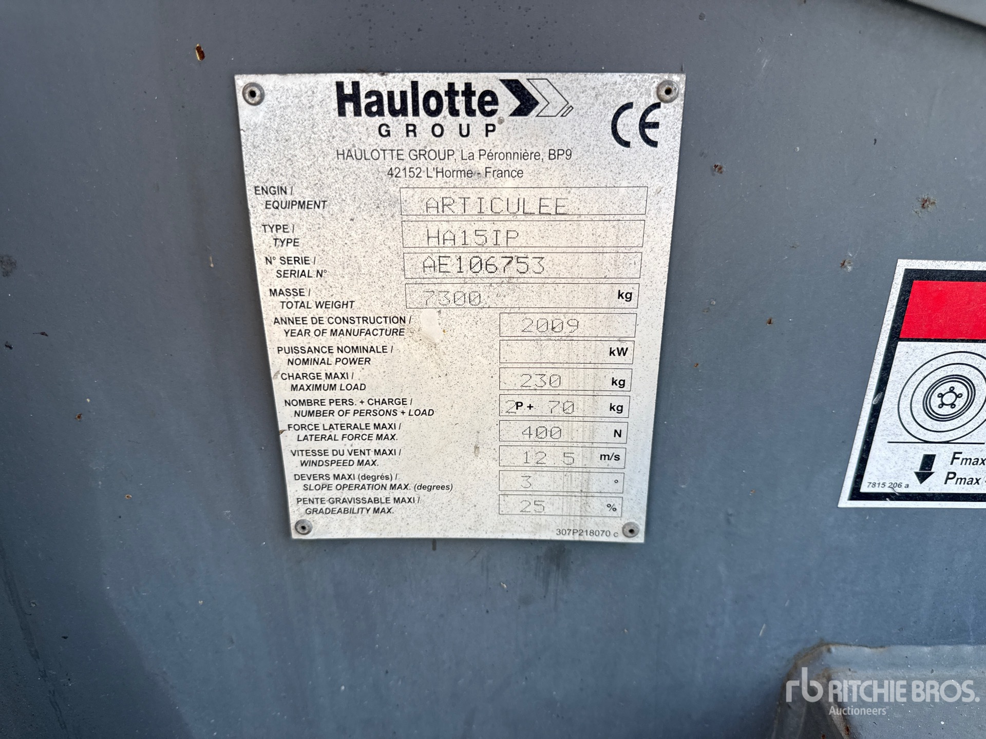 2009 Haulotte HA15IP