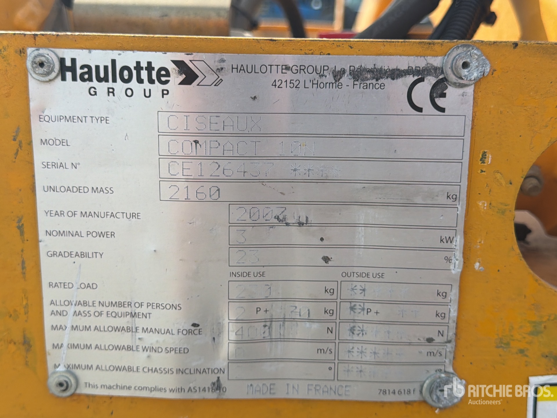 2007 Haulotte COMPACT 10N