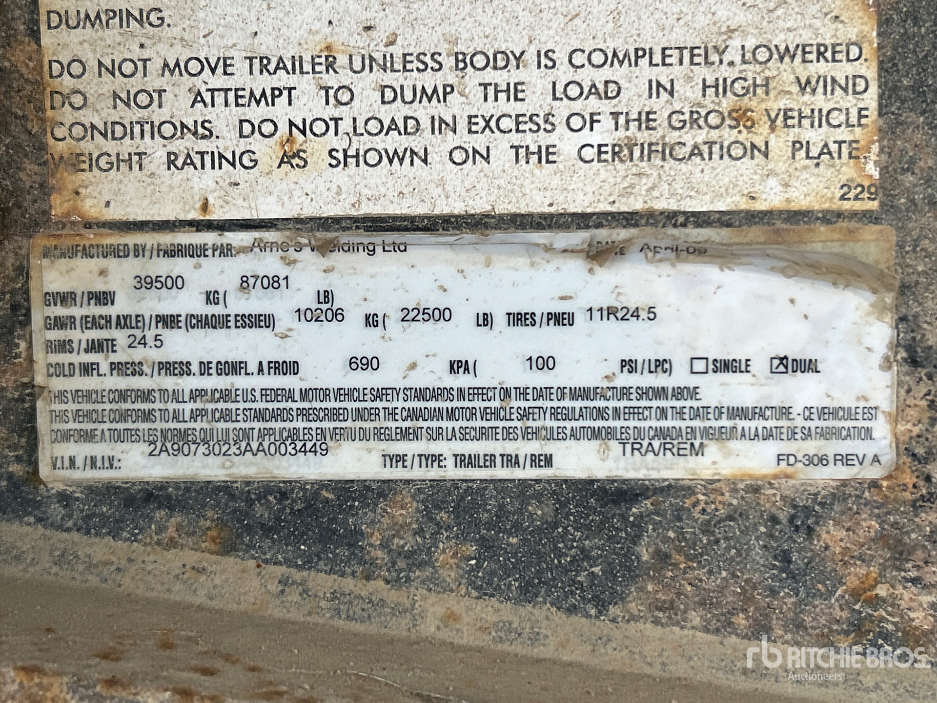 2010 Arnes 30 ft T/A