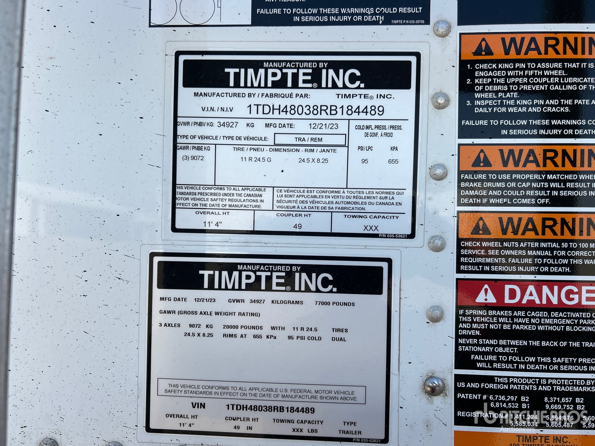 General Appearance with Serial Number / VIN