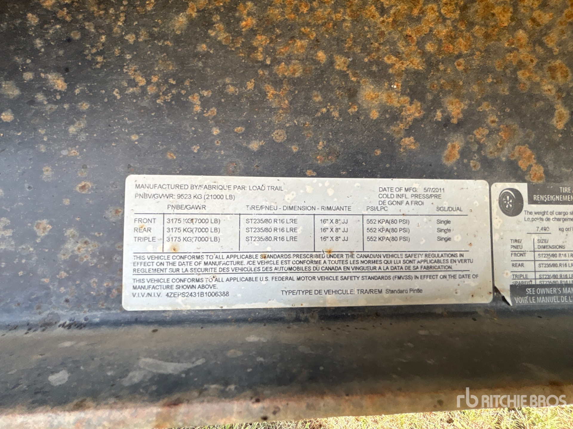 2011 Load Trail 24 ft Tri/A