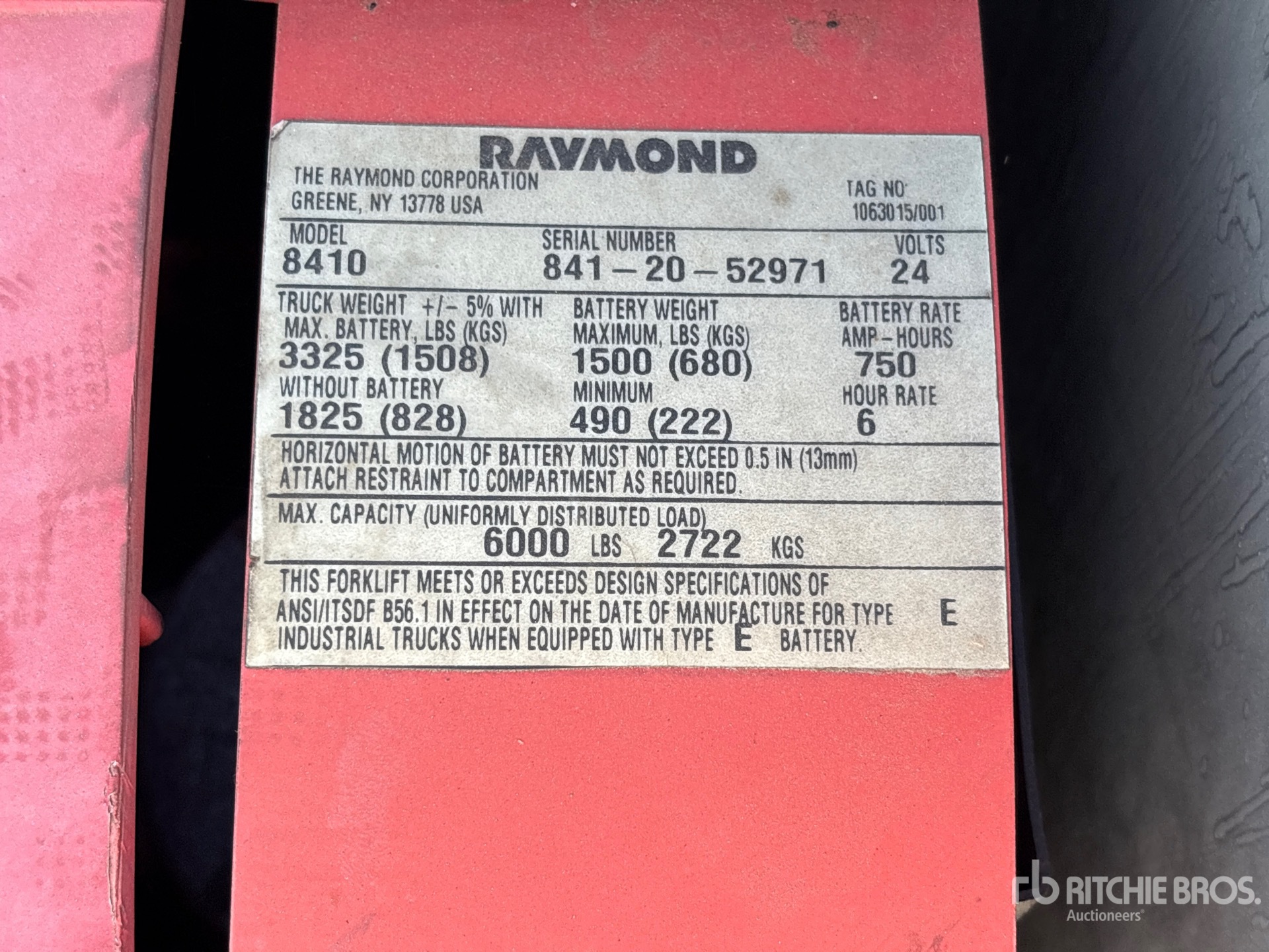 Raymond QUANTITY OF (2) 6000 LB ELECTRIC