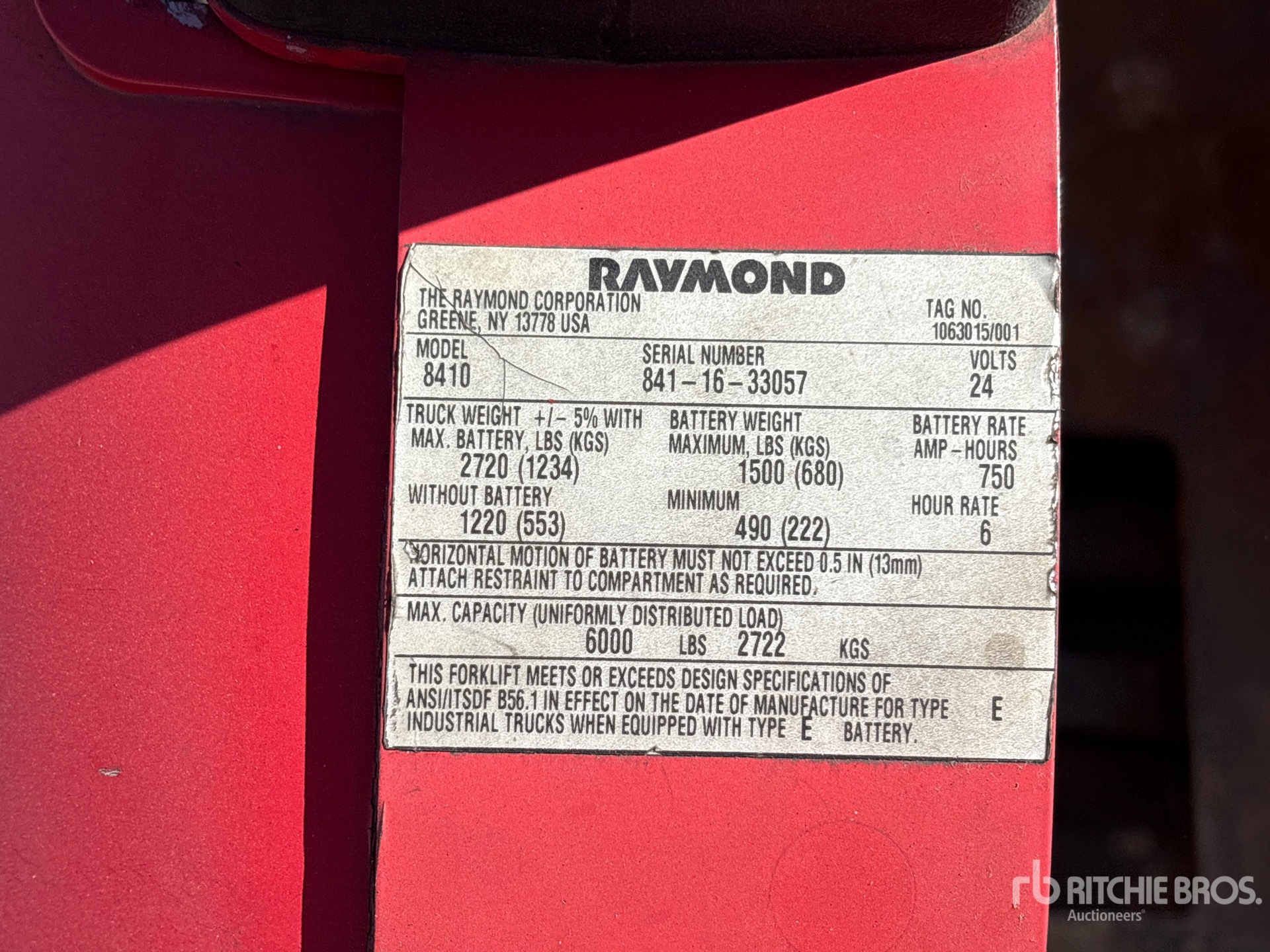 Raymond QUANTITY OF (2) 6000 LB ELECTRIC