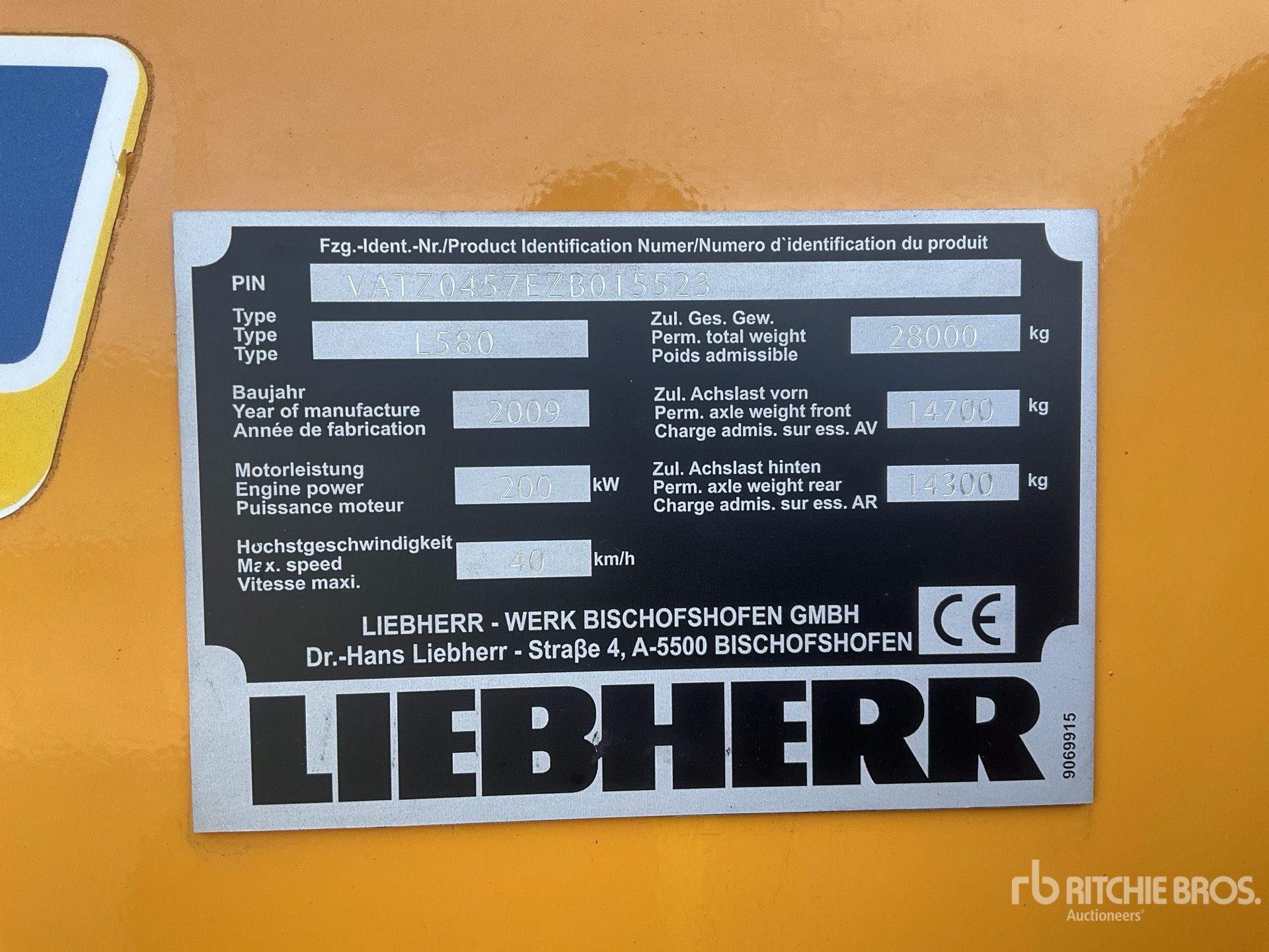 2009 Liebherr L580