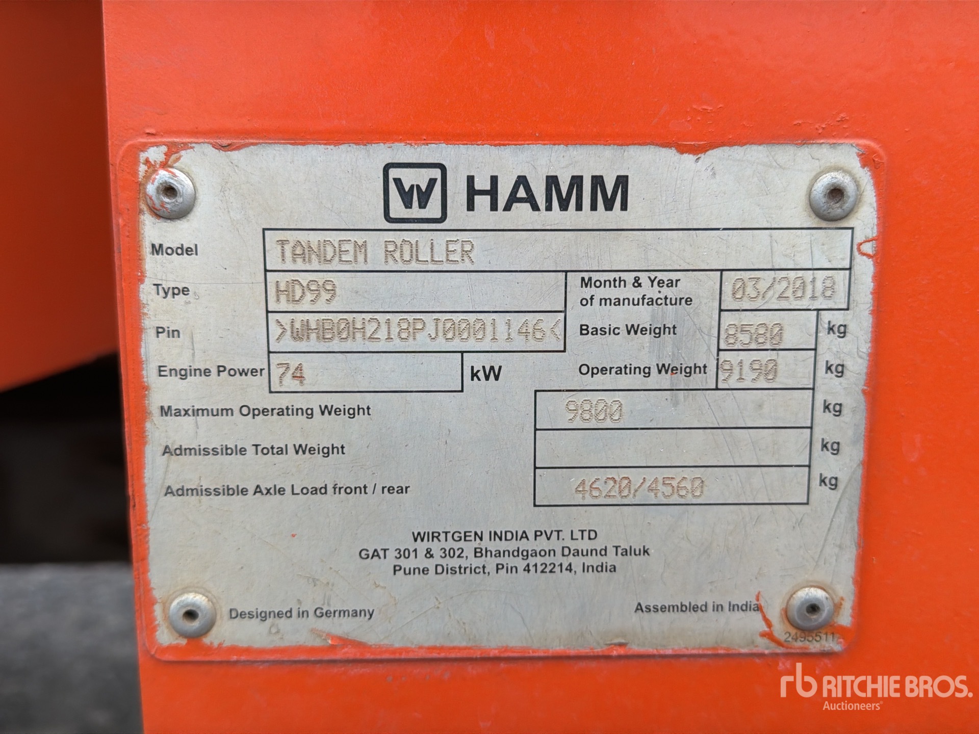2018 Hamm HD99