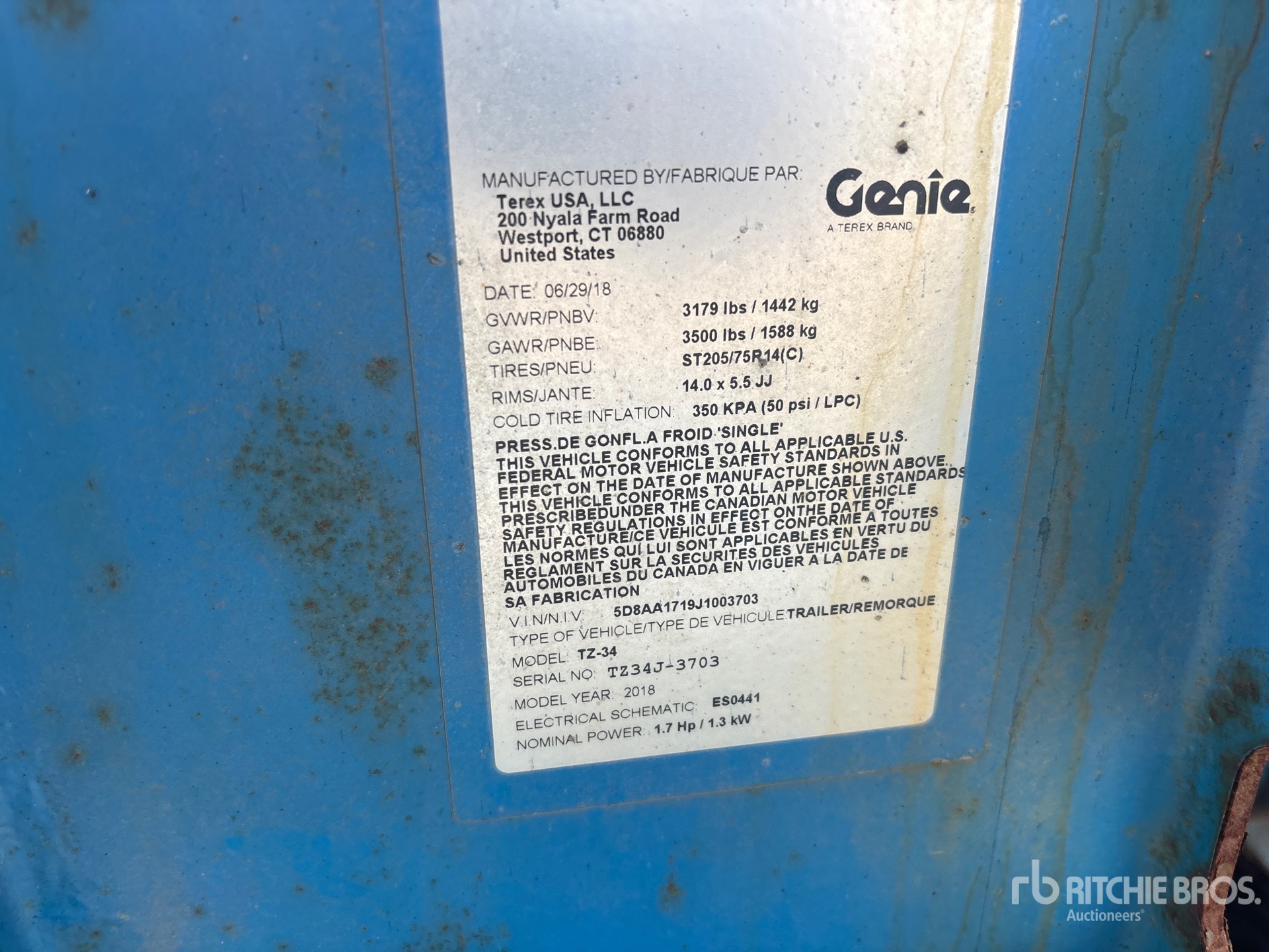 2018 Genie TZ-34/20