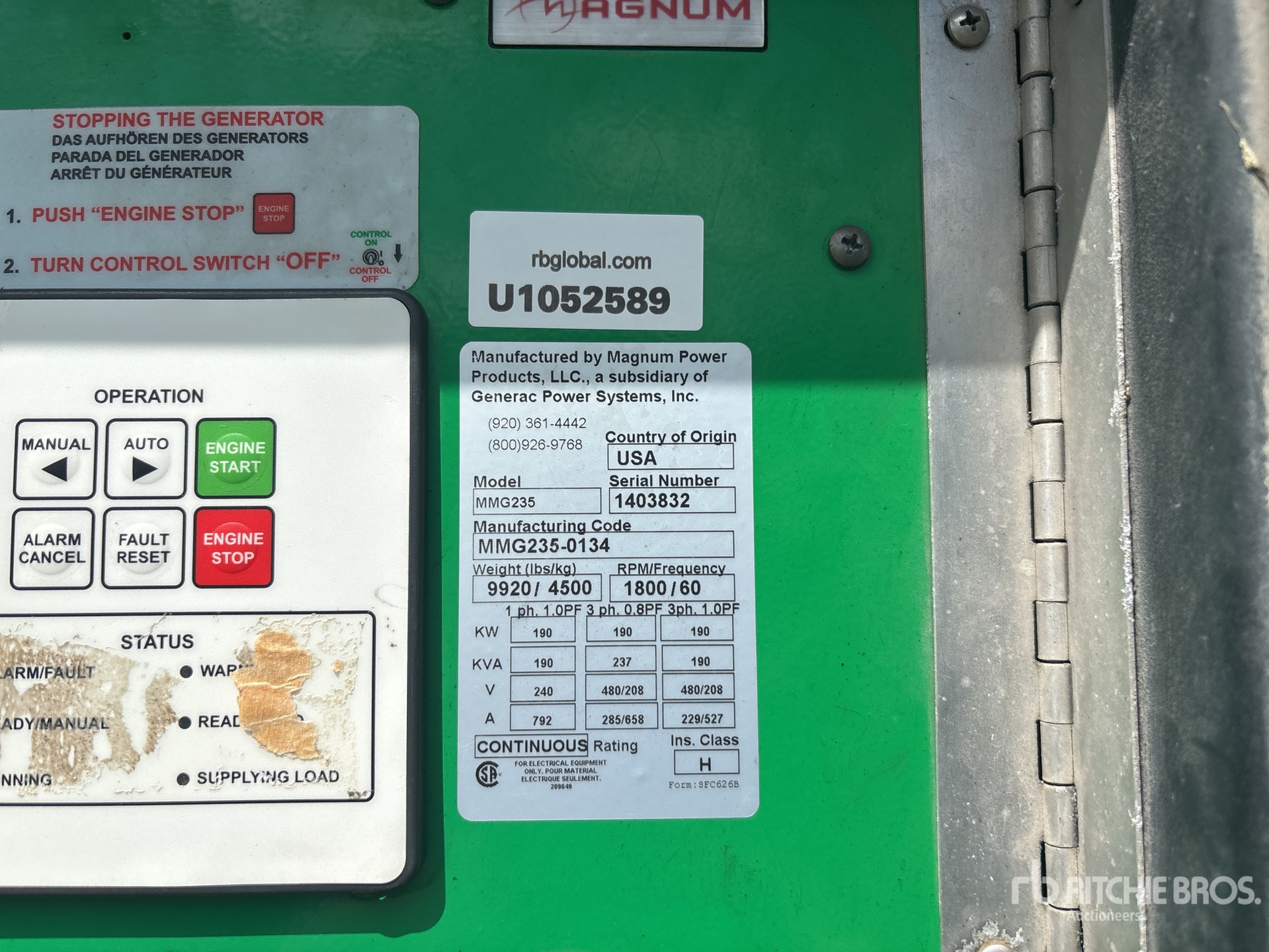2013 Magnum 190 KW MOBILE