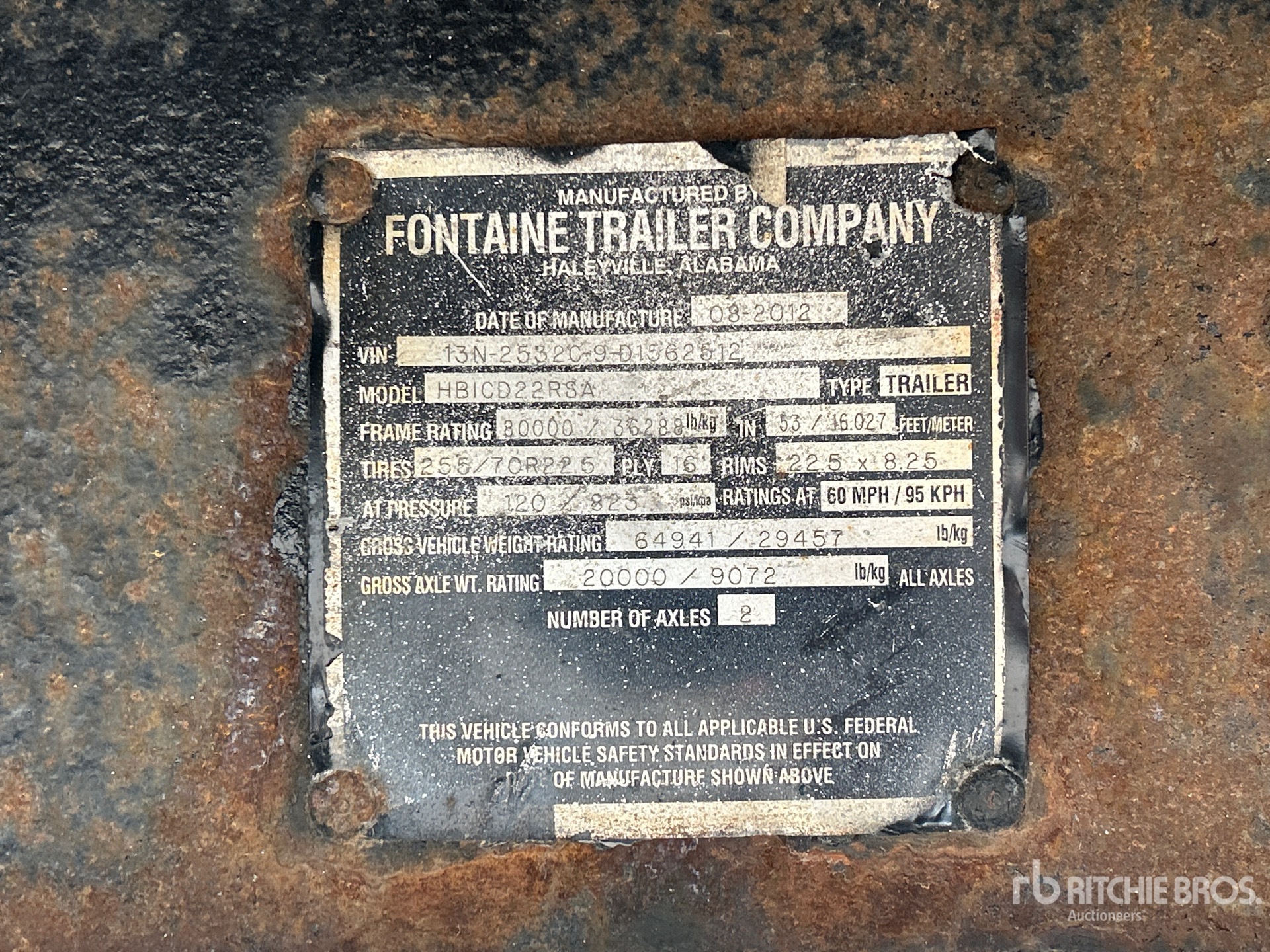 2013 Fontaine 53 ft T/A Spread Axle