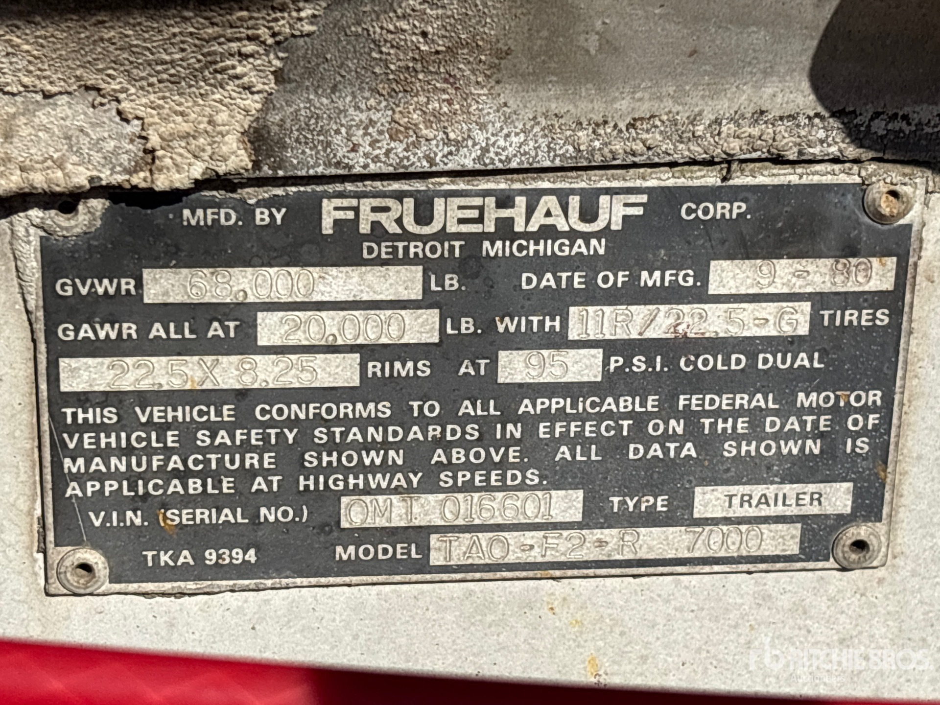 1980 Fruehauf TA0-F2-R 7000