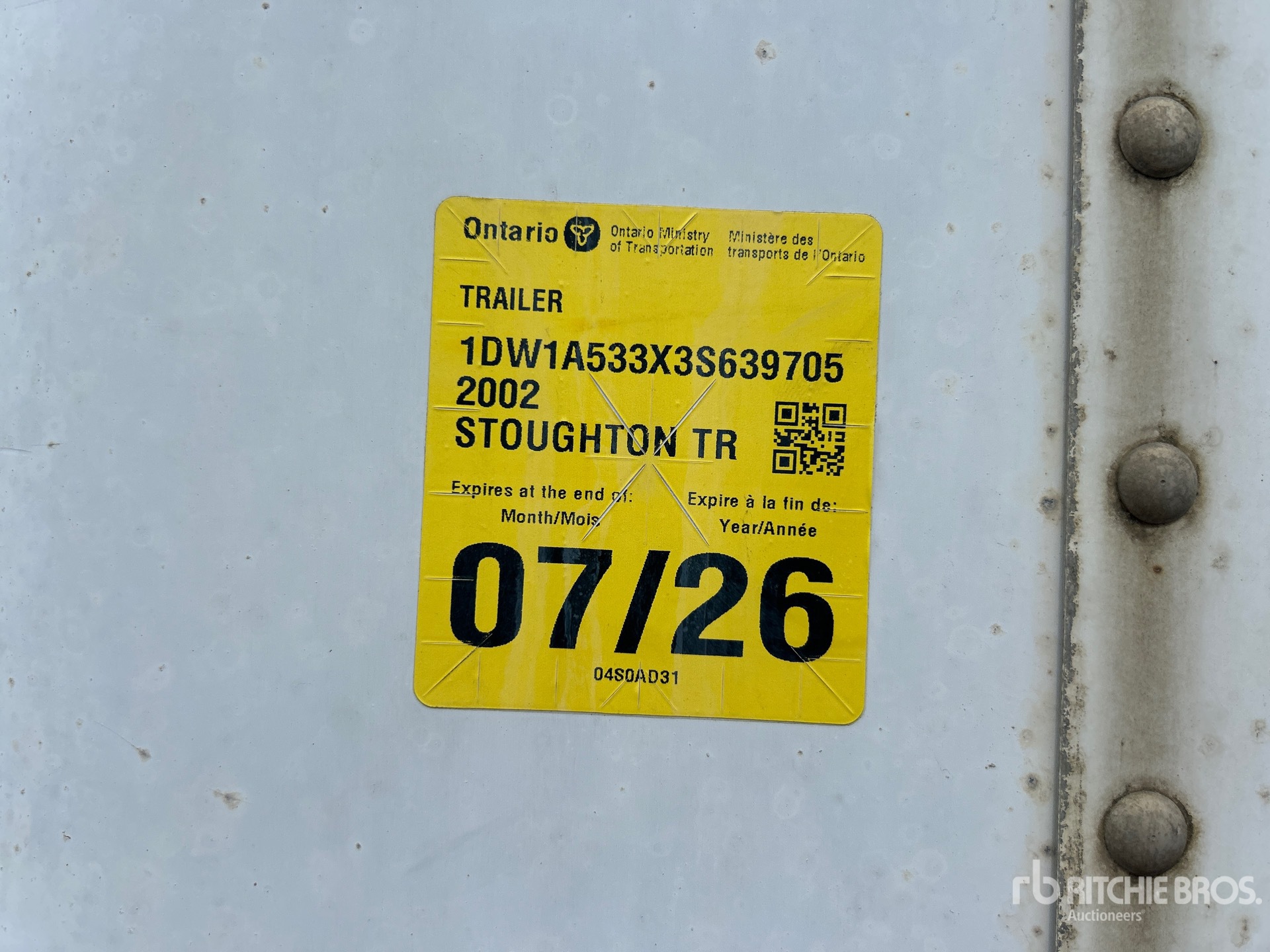 2003 Stoughton 53 FT X 102 IN TRI/A