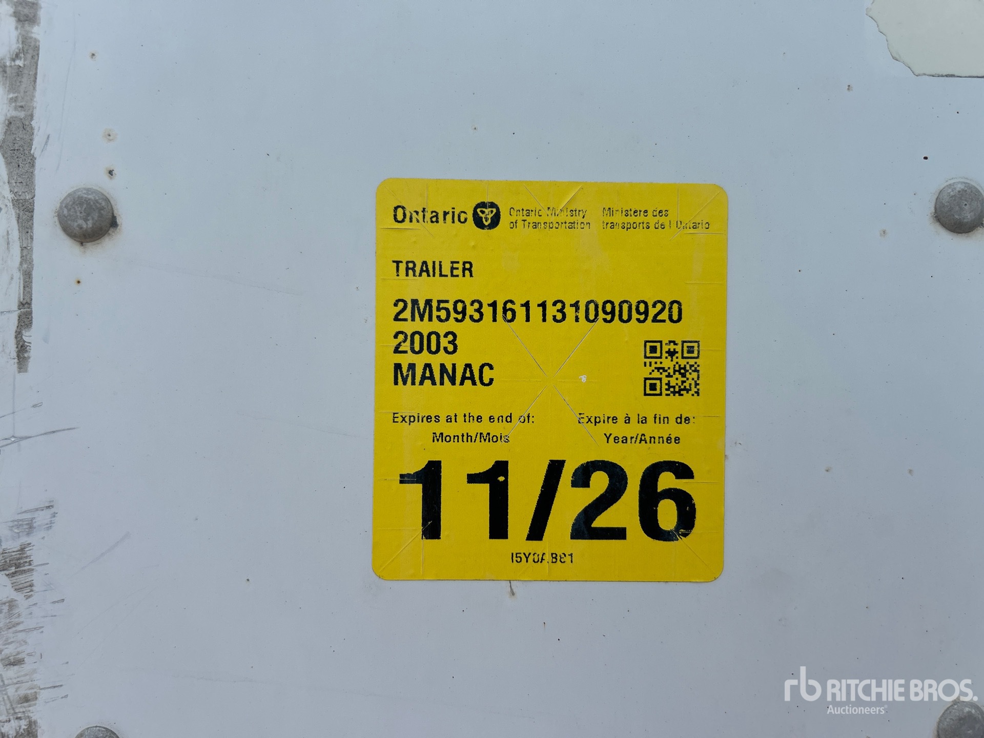 2003 Manac 53 FT X 102 IN TRI/A