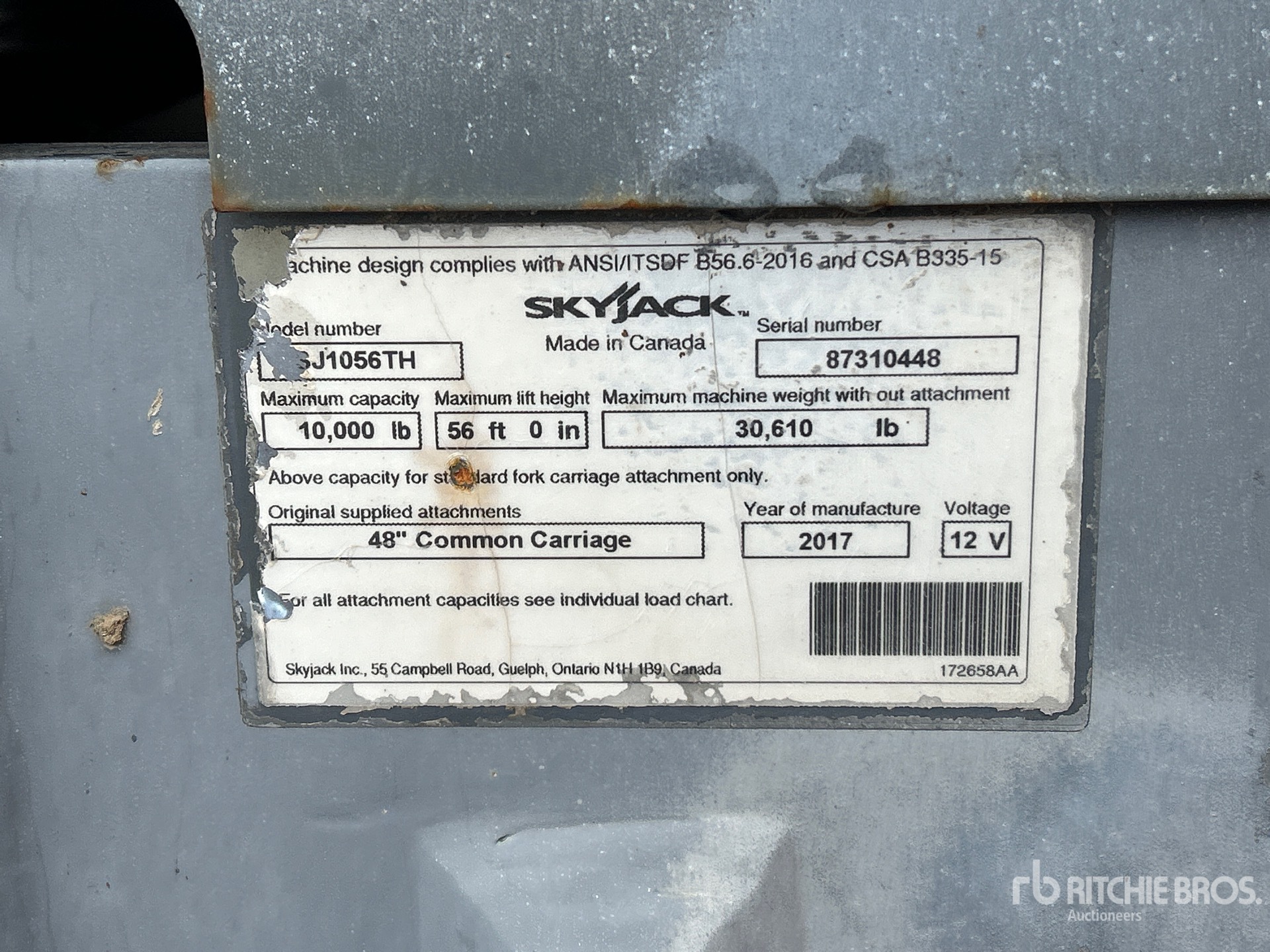 2017 Skyjack SJ1056TH