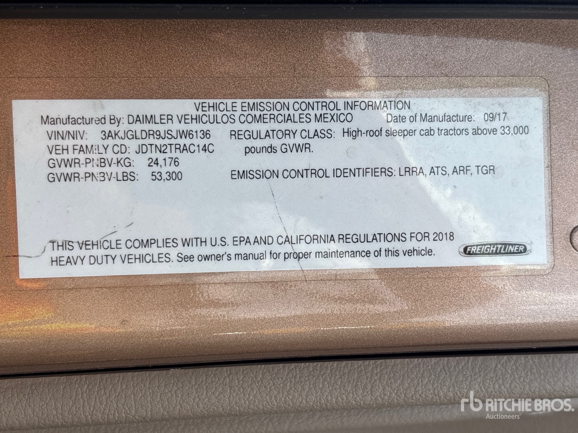 2018 Freightliner CASCADIA 125