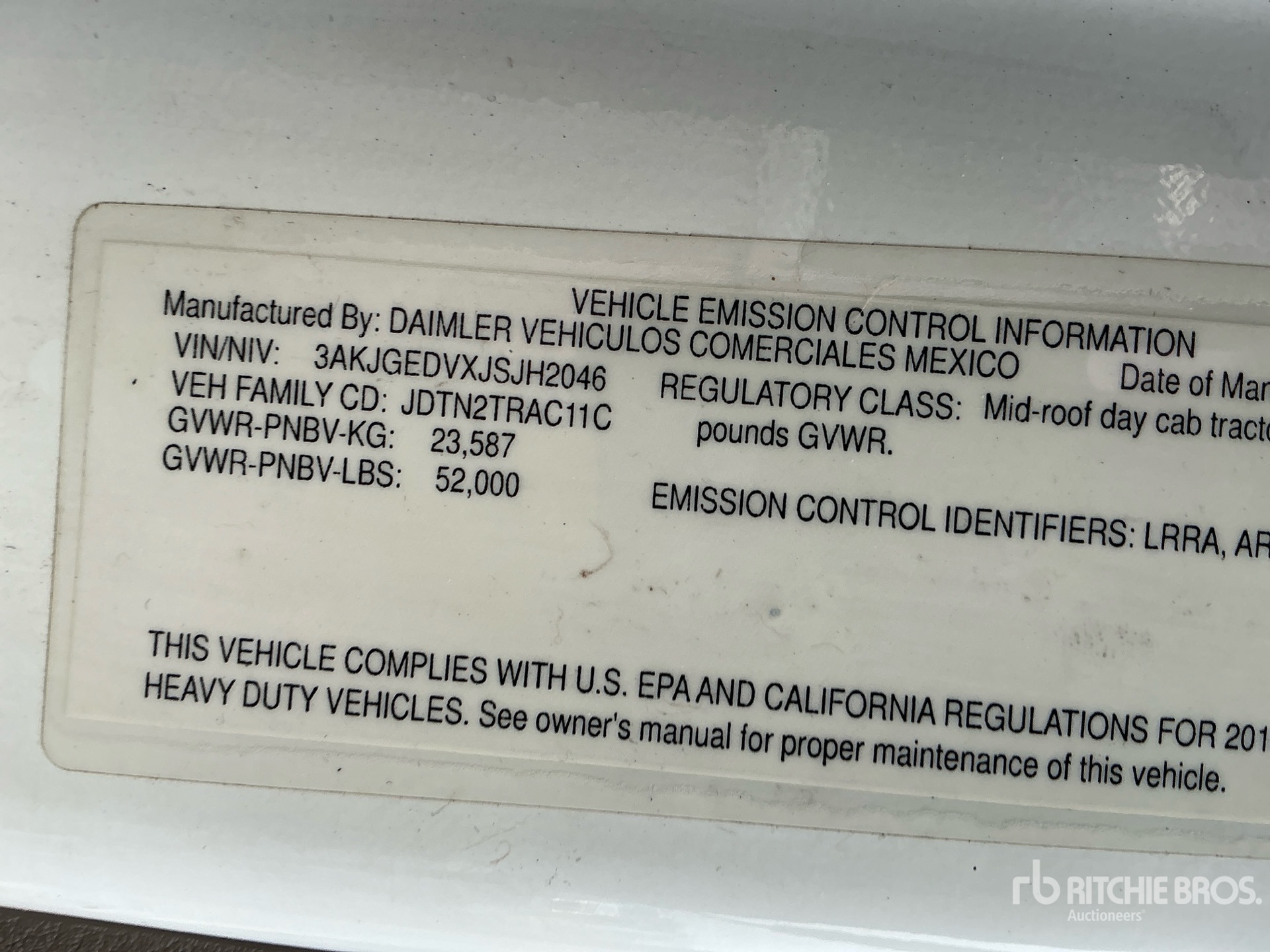 2018 Freightliner CASCADIA 125