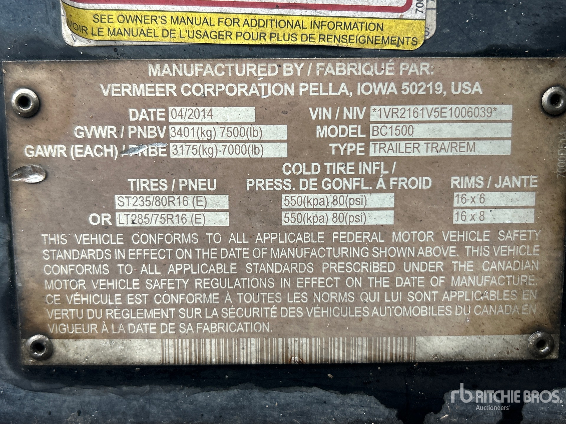 2014 Vermeer BC1500