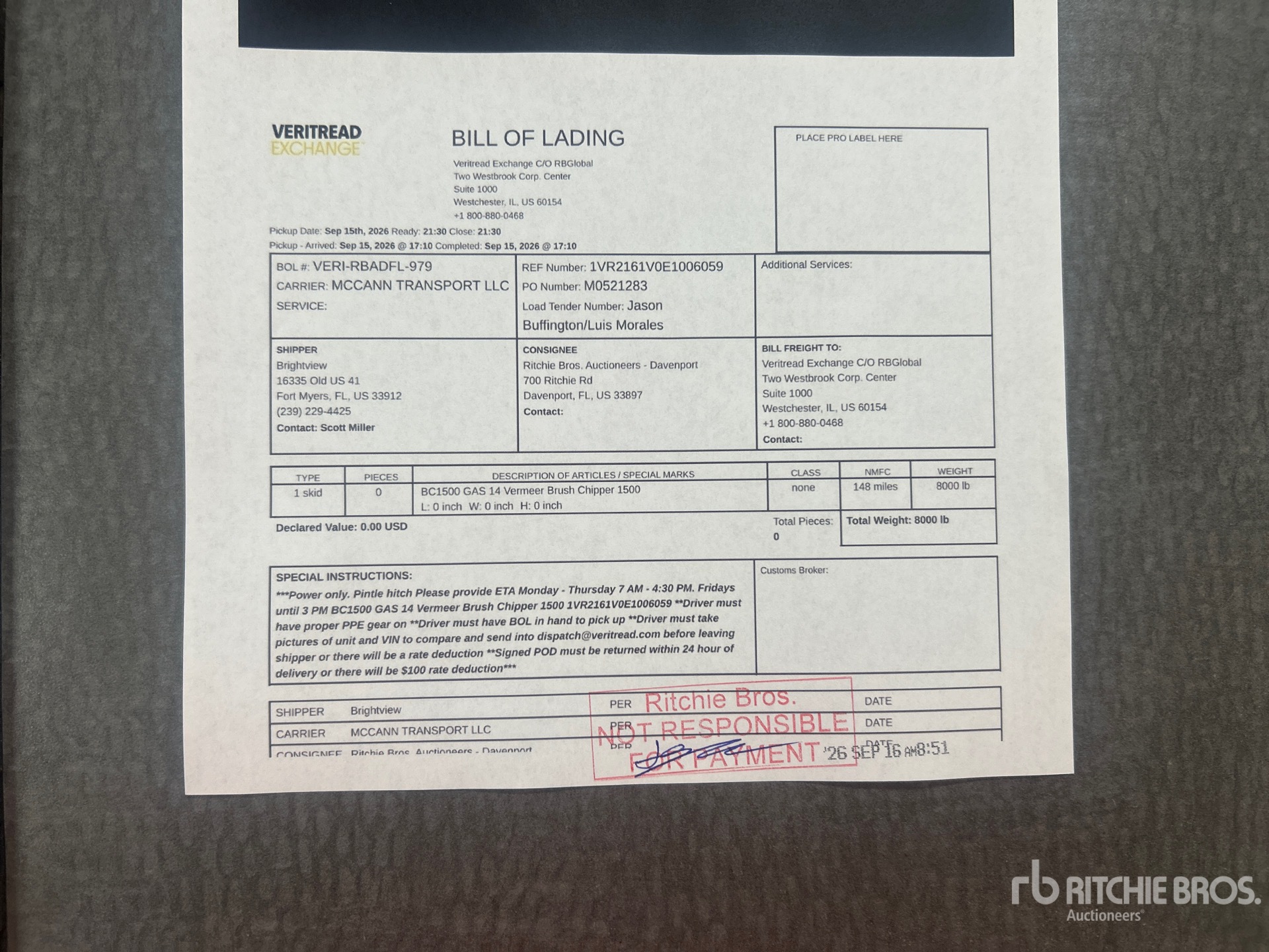 2014 Vermeer 1500