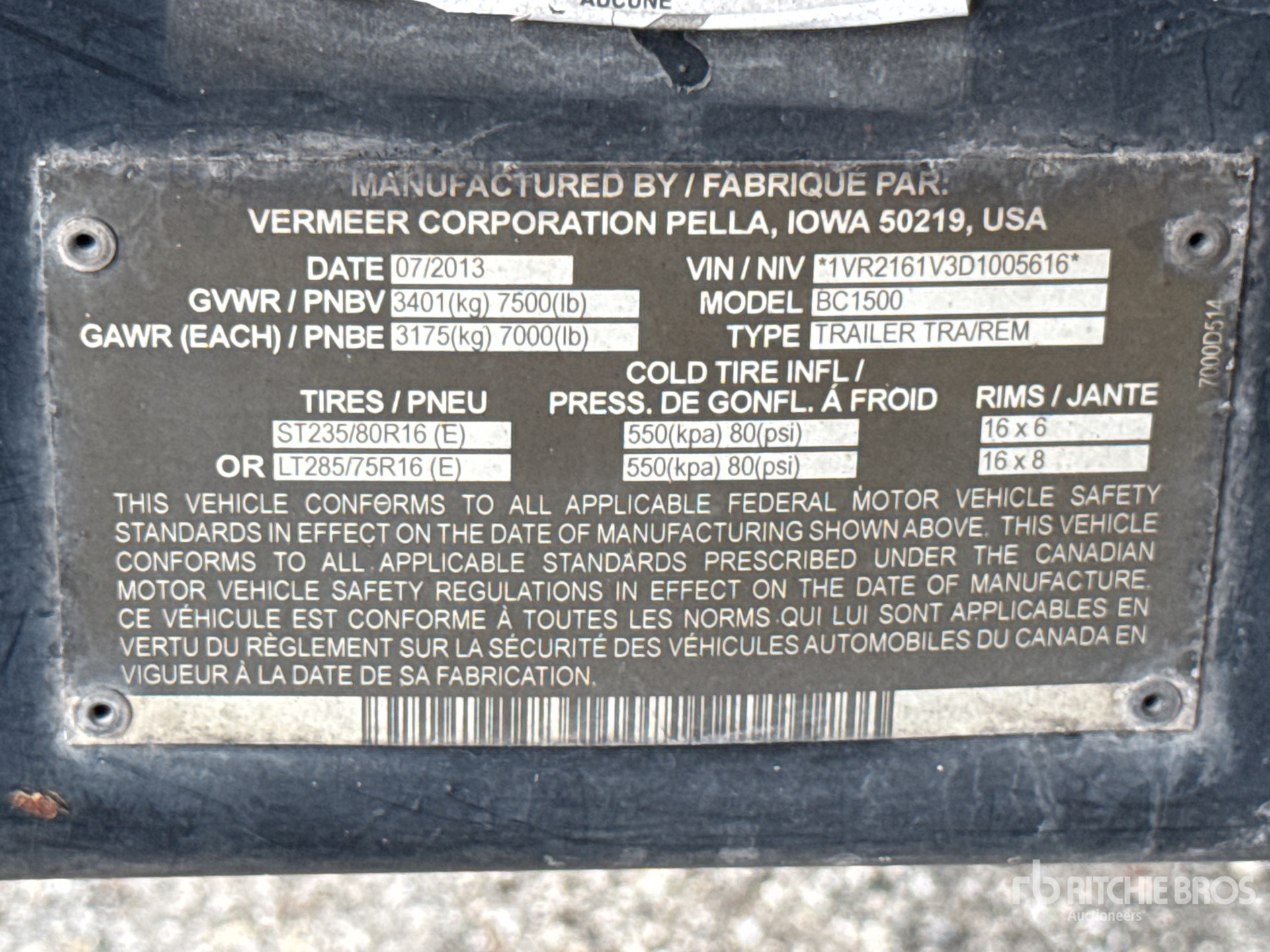 2013 Vermeer 1500