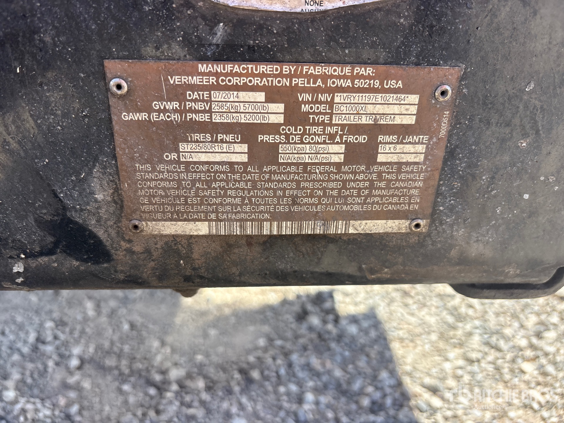 2014 Vermeer 1000XL