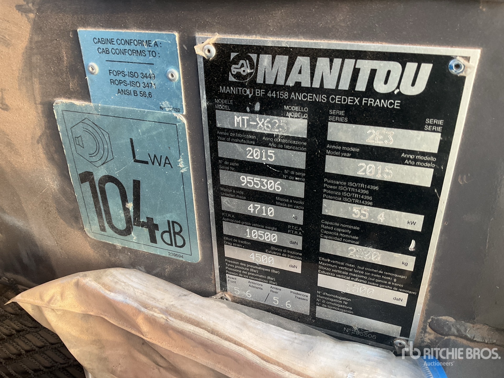 2015 Manitou MT-X625