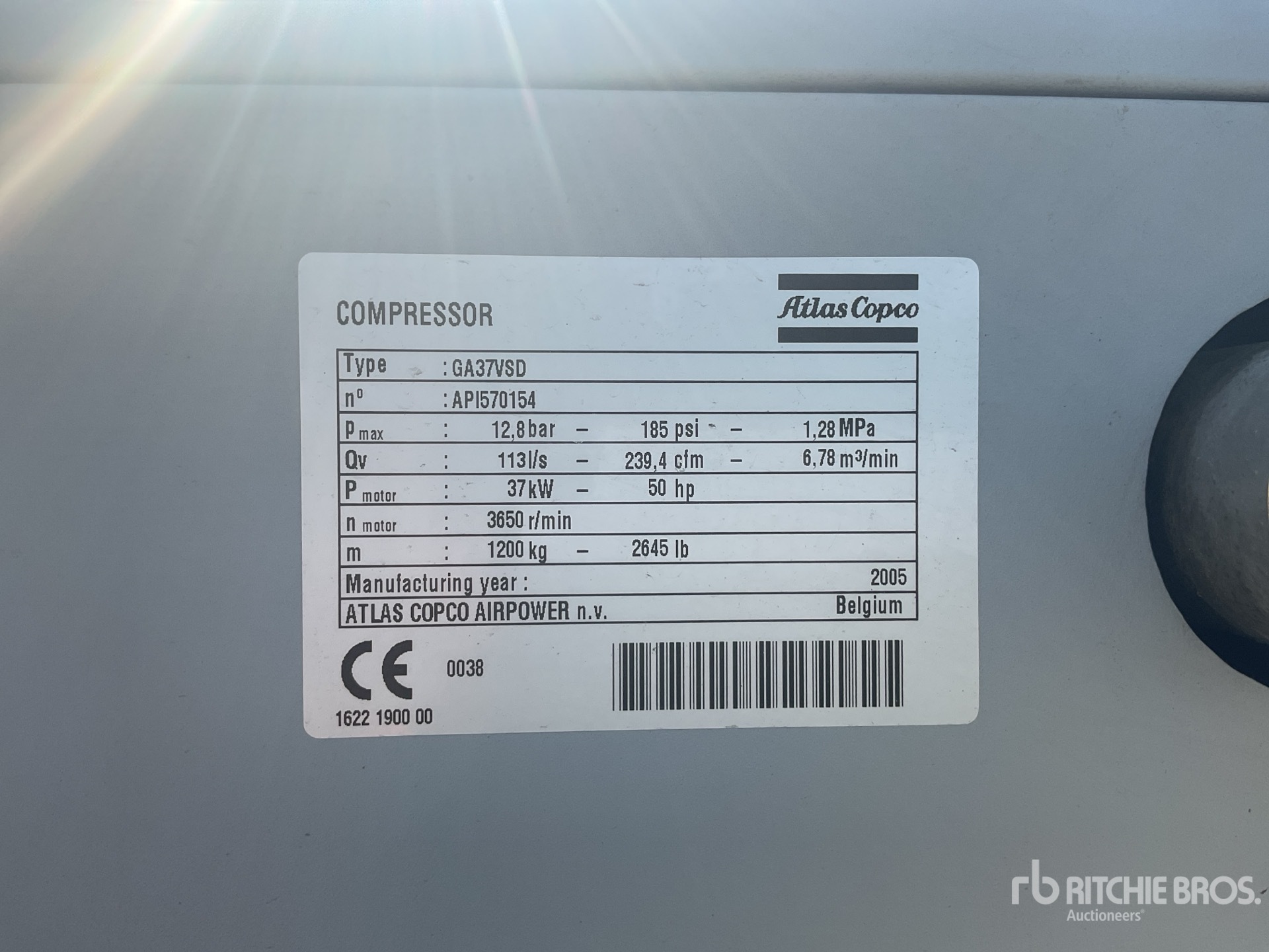 2005 Atlas Copco GA37VSD