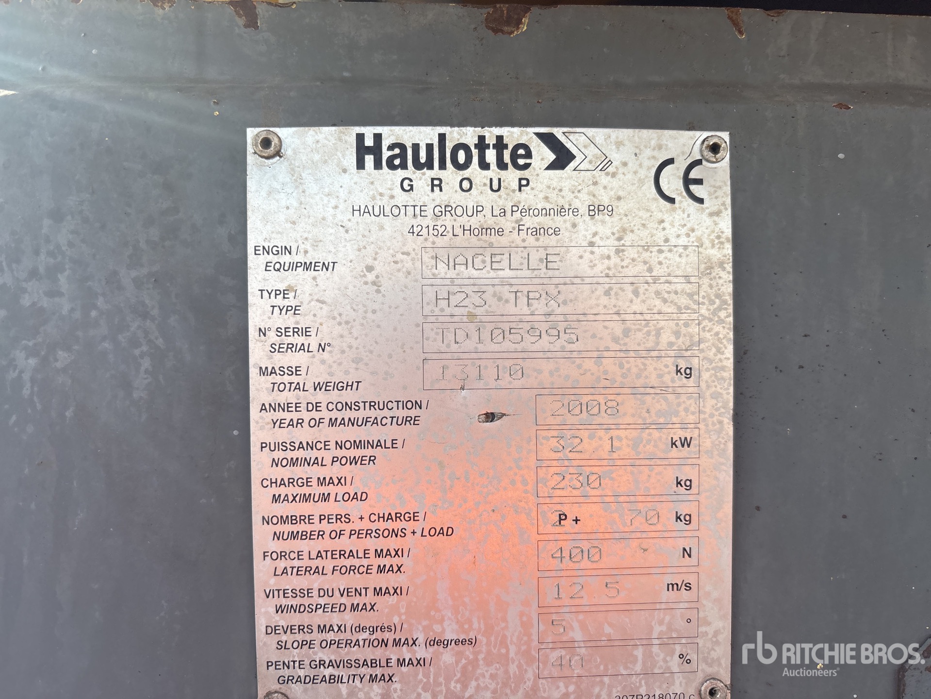 2008 Haulotte H23TPX