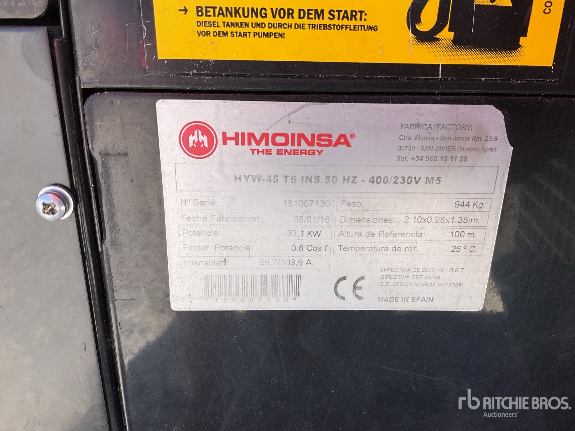 2016 Himoinsa HYW45